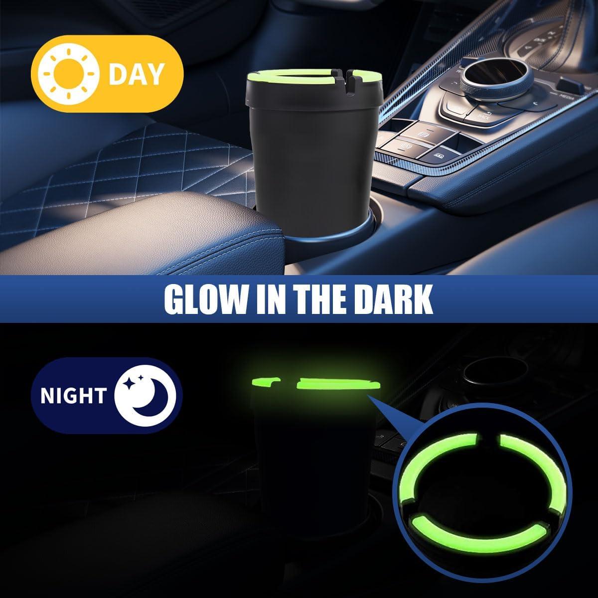 Cenicero de Auto Tuxihapp 5PCS Sin Humo Brilla en Oscuridad