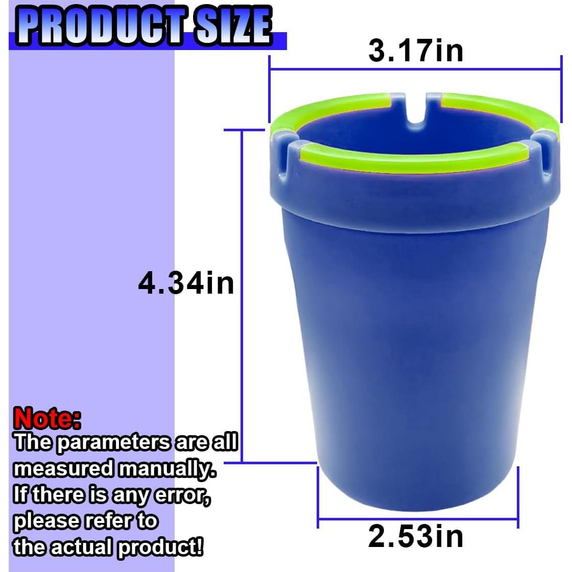 Cenicero de Coche GAOLAOSY Azul Sin Humo 11x8 cm 2 Piezas