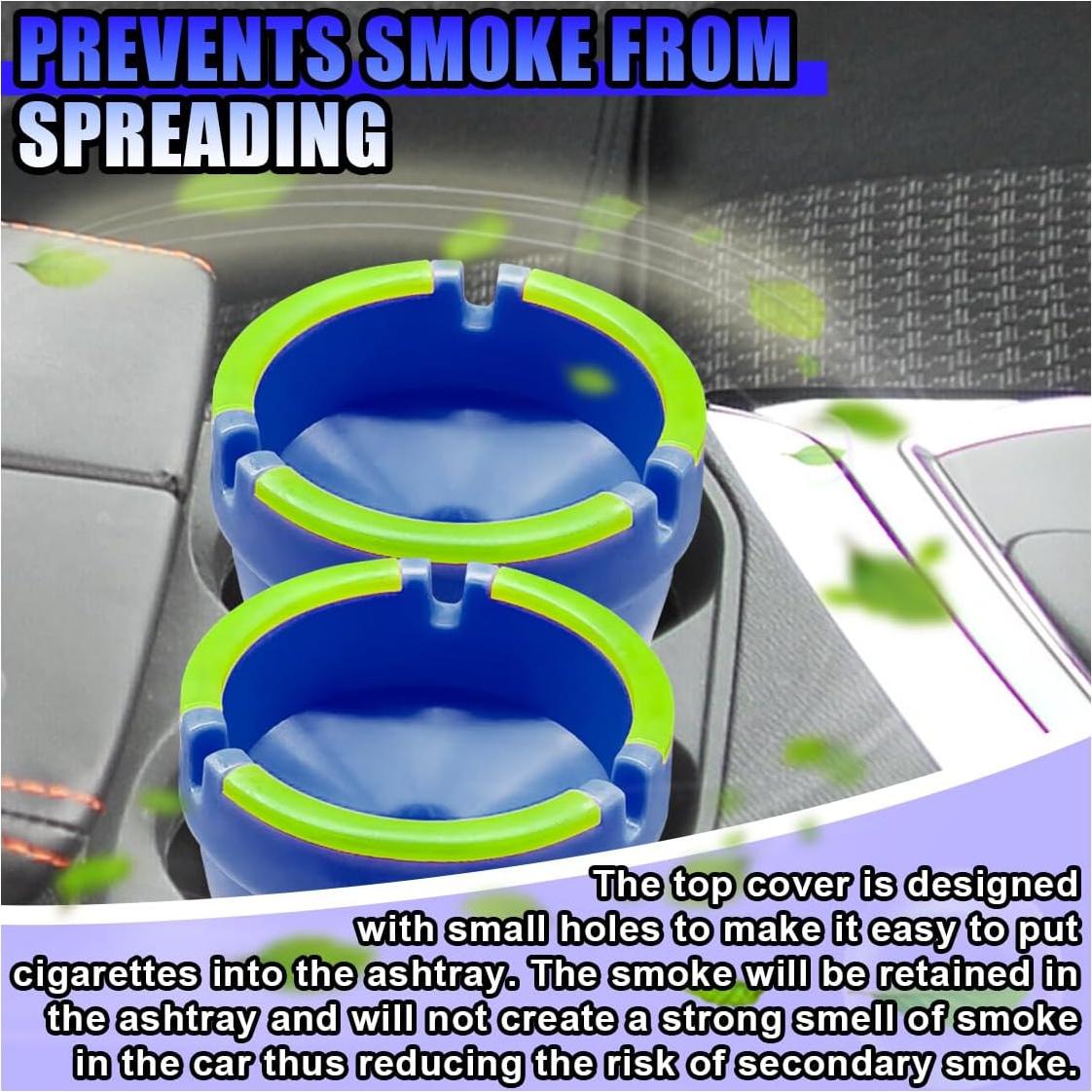 Cenicero de Coche GAOLAOSY Azul Sin Humo 11x8 cm 2 Piezas