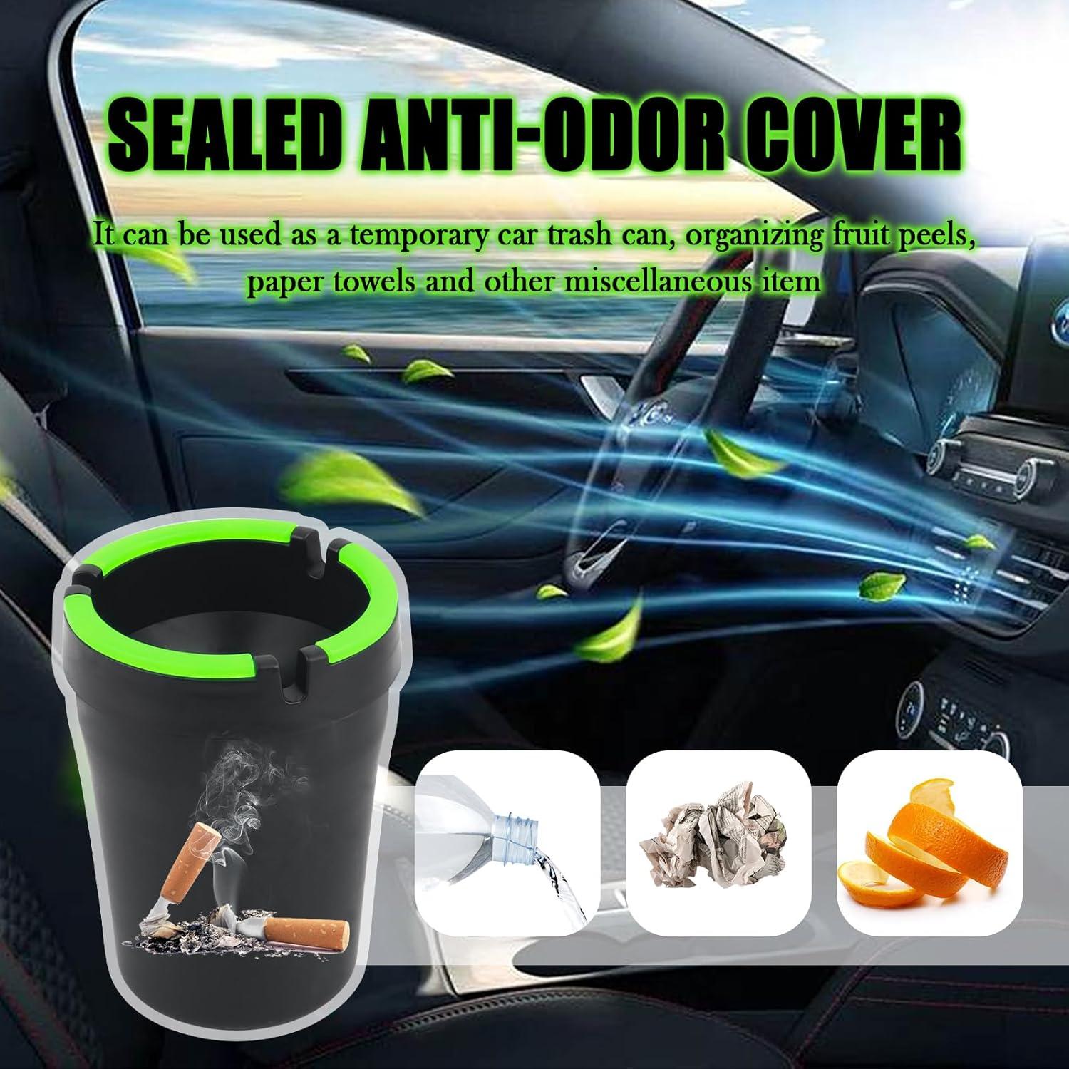 Cenicero para Auto YGDMD Negro, Sin Humo, 11 cm, 2 Pcs