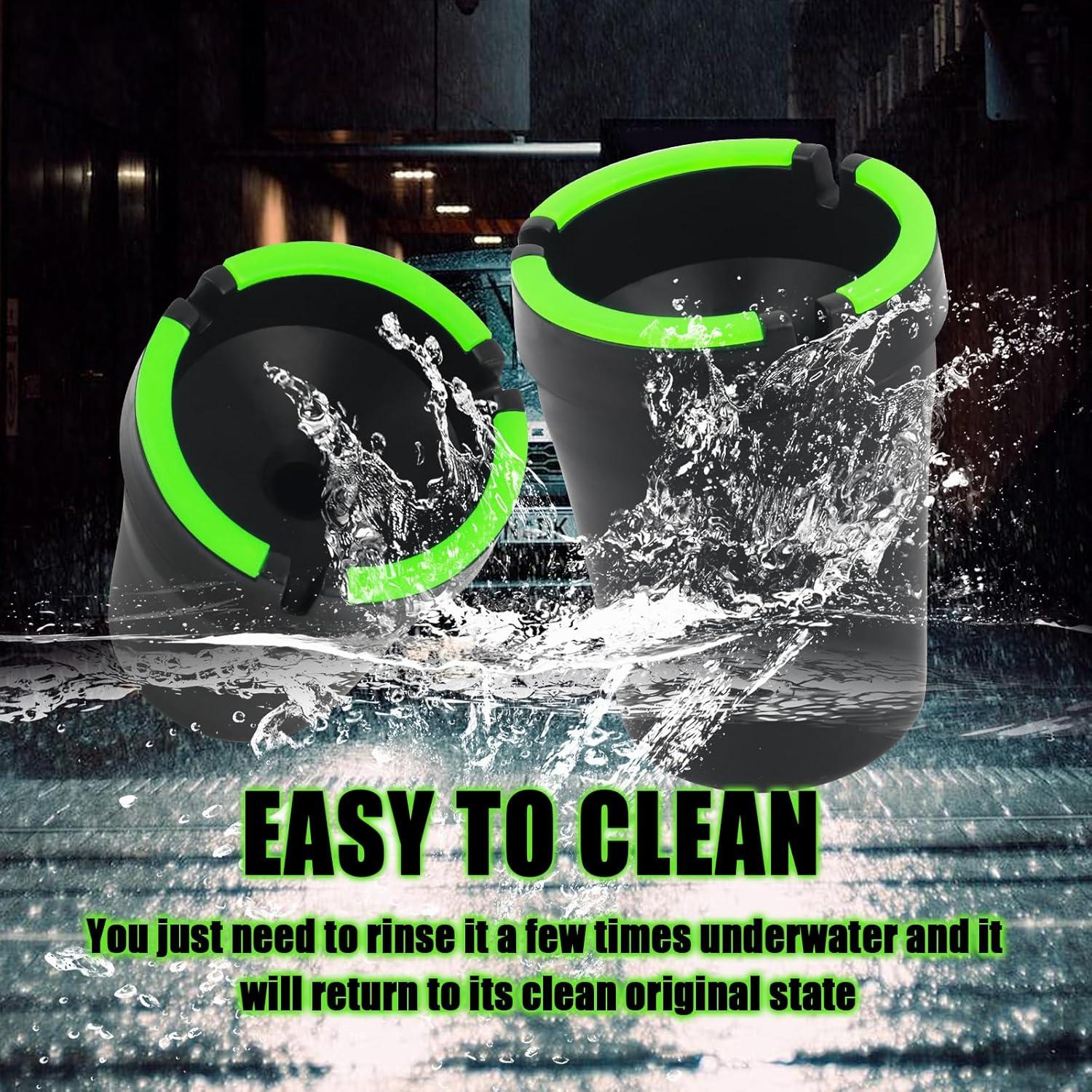 Cenicero para Auto YGDMD Negro, Sin Humo, 11 cm, 2 Pcs