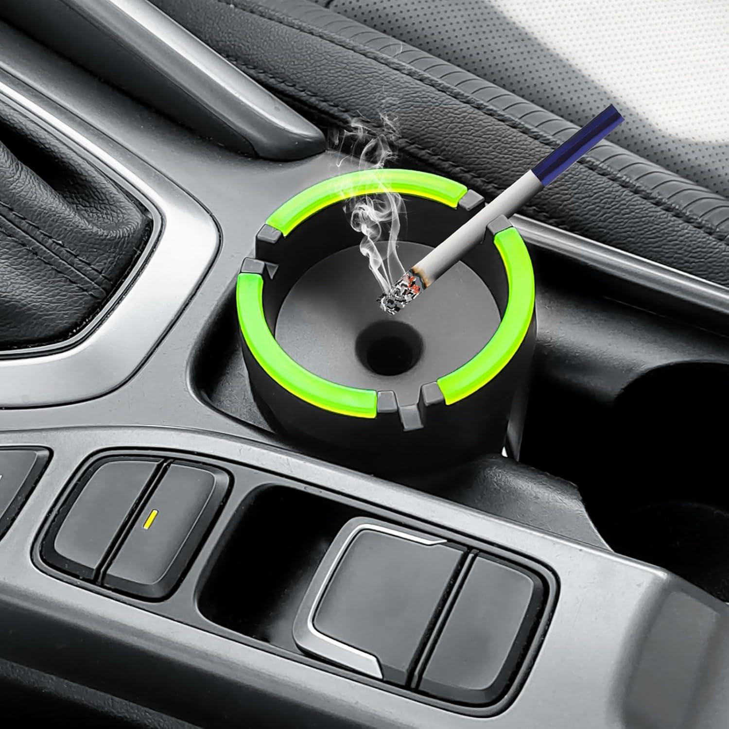 Cenicero para Auto YGDMD Negro, Sin Humo, 11 cm, 2 Pcs