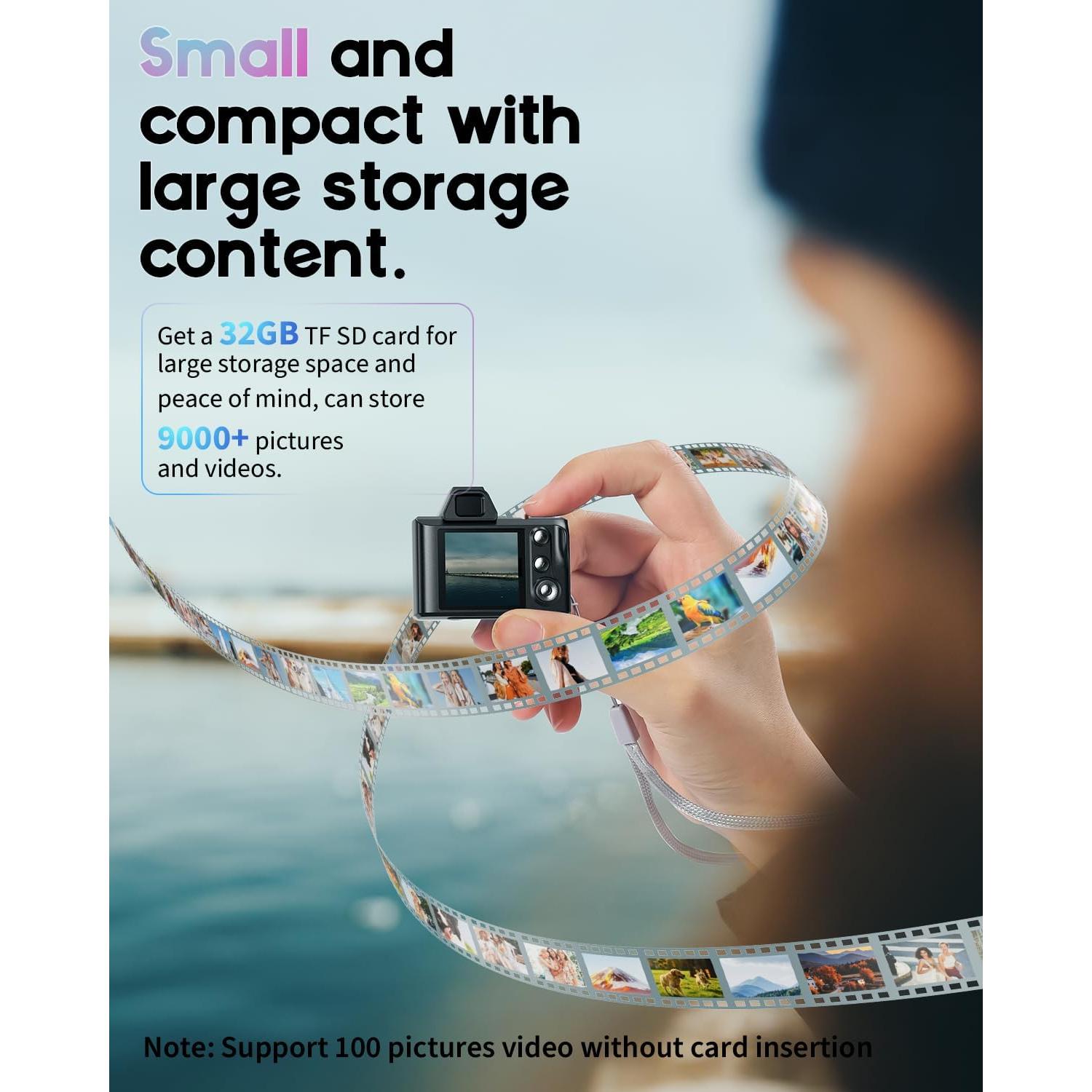 Cámara Digital Mini WZVZ MC7 1080P con Tarjeta SD 32GB