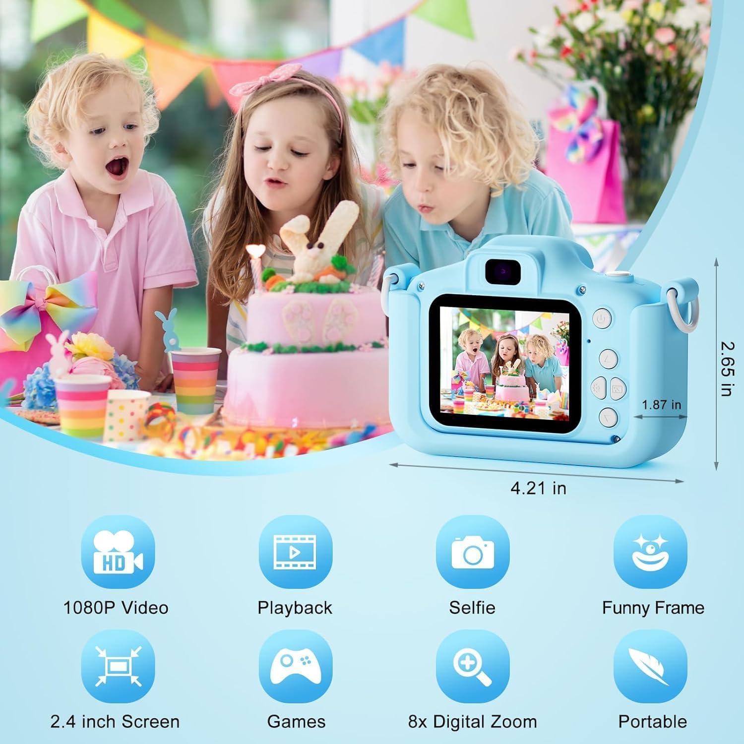 Cámara Digital para Niños VIXLW C345B 48MP Azul con SD 32GB