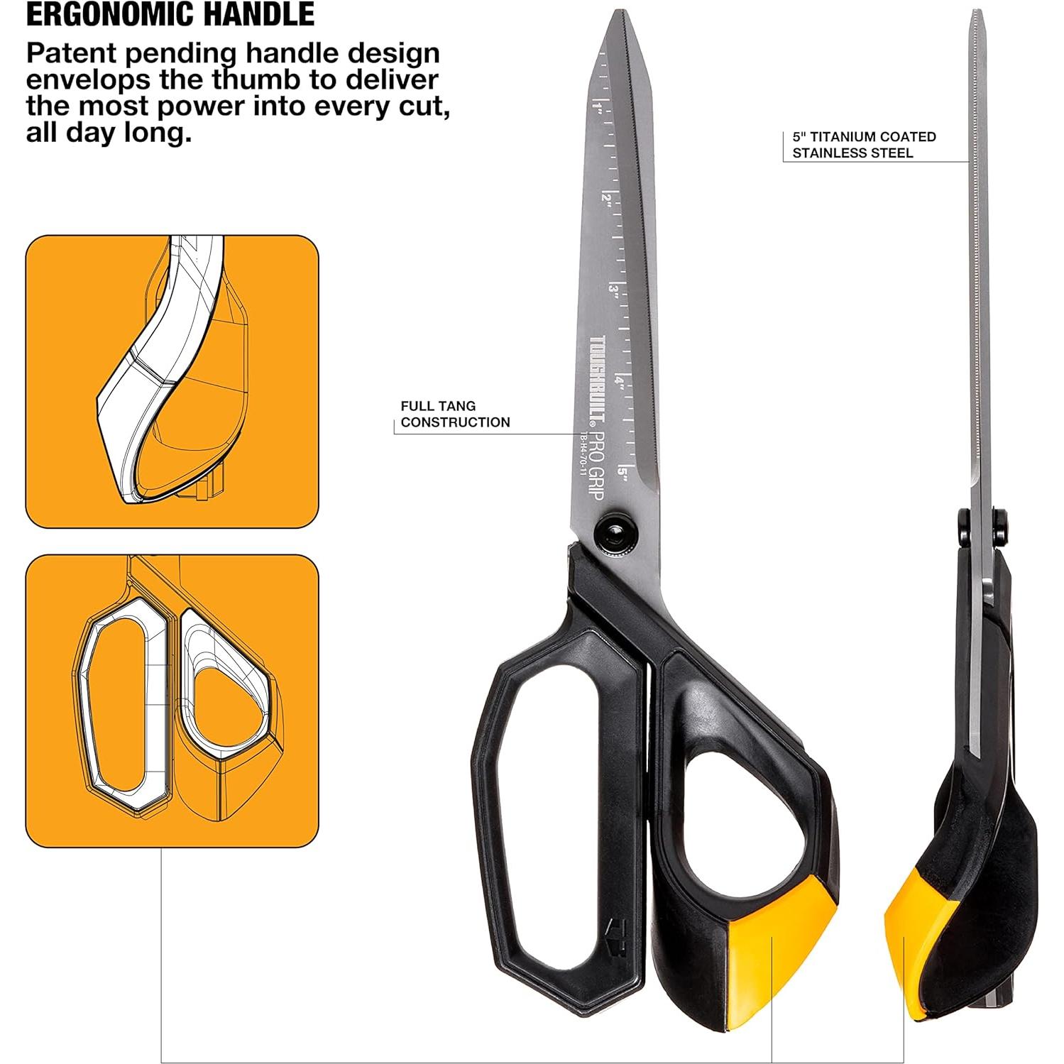 Tijeras de Trabajo ToughBuilt Pro Grip 11" Acero Inoxidable