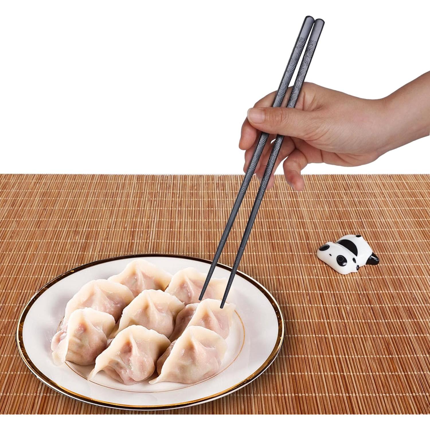 Juego de Palillos de Fibra de Vidrio Youda Panda - 2 Pares + Soporte