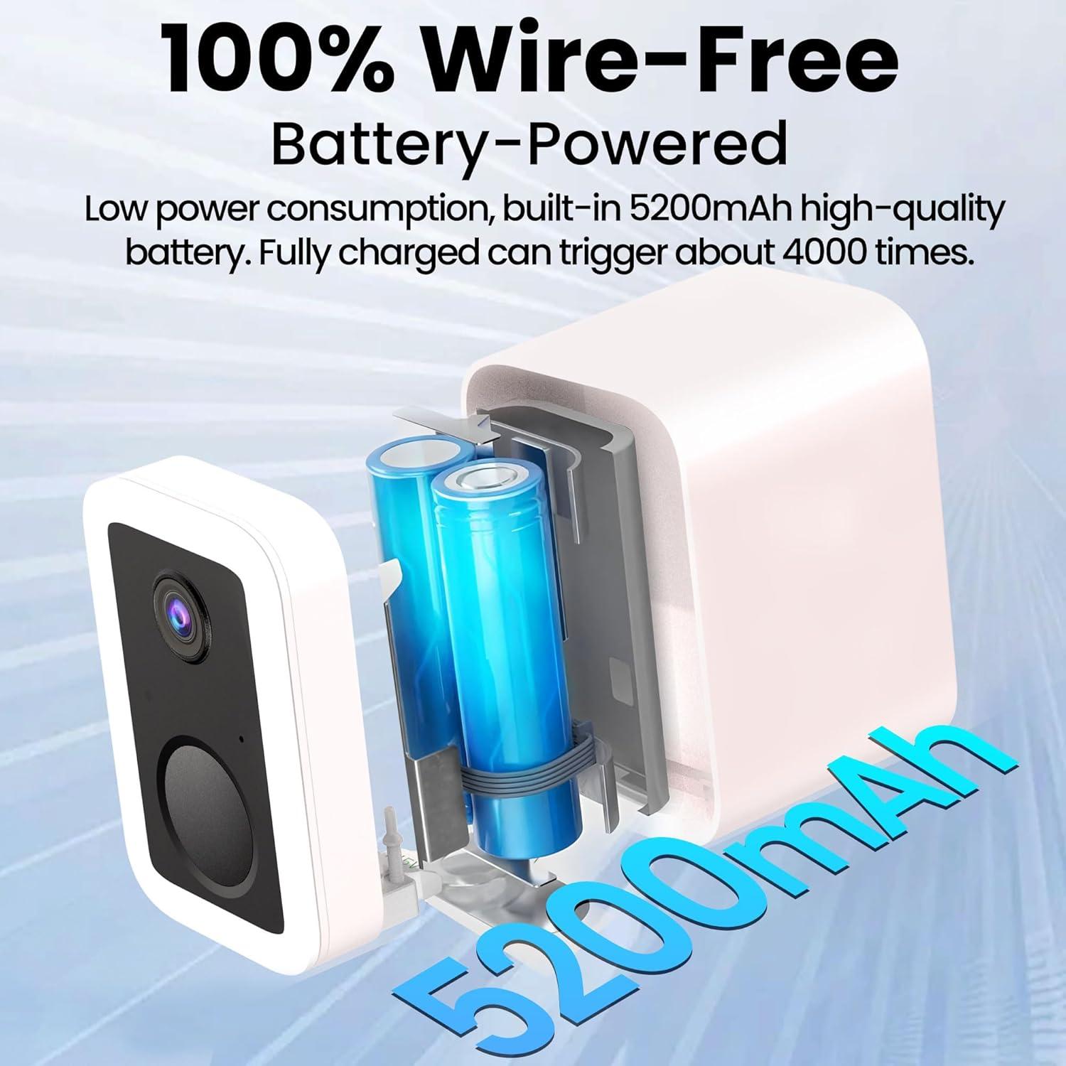 Cámara de Seguridad Inalámbrica 2K Vebiliki con AI y Batería Larga