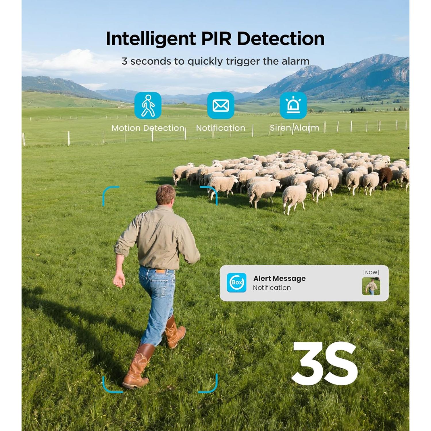 Cámara de Seguridad Solar 4G TOAIOHO 2K Inalámbrica Exterior