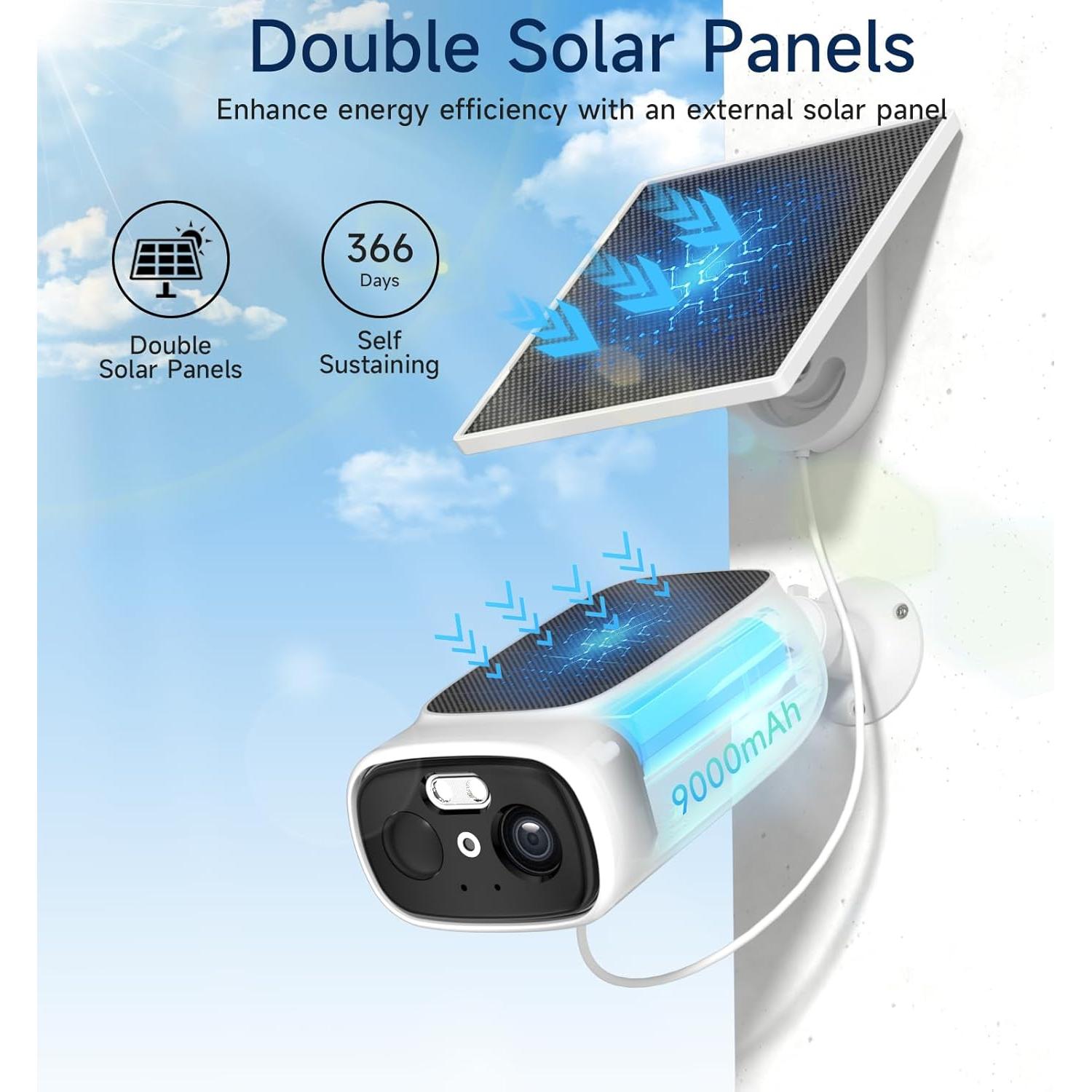 Cámaras de Seguridad Inalámbricas RICHCHO 4PC 2K Solar IP66