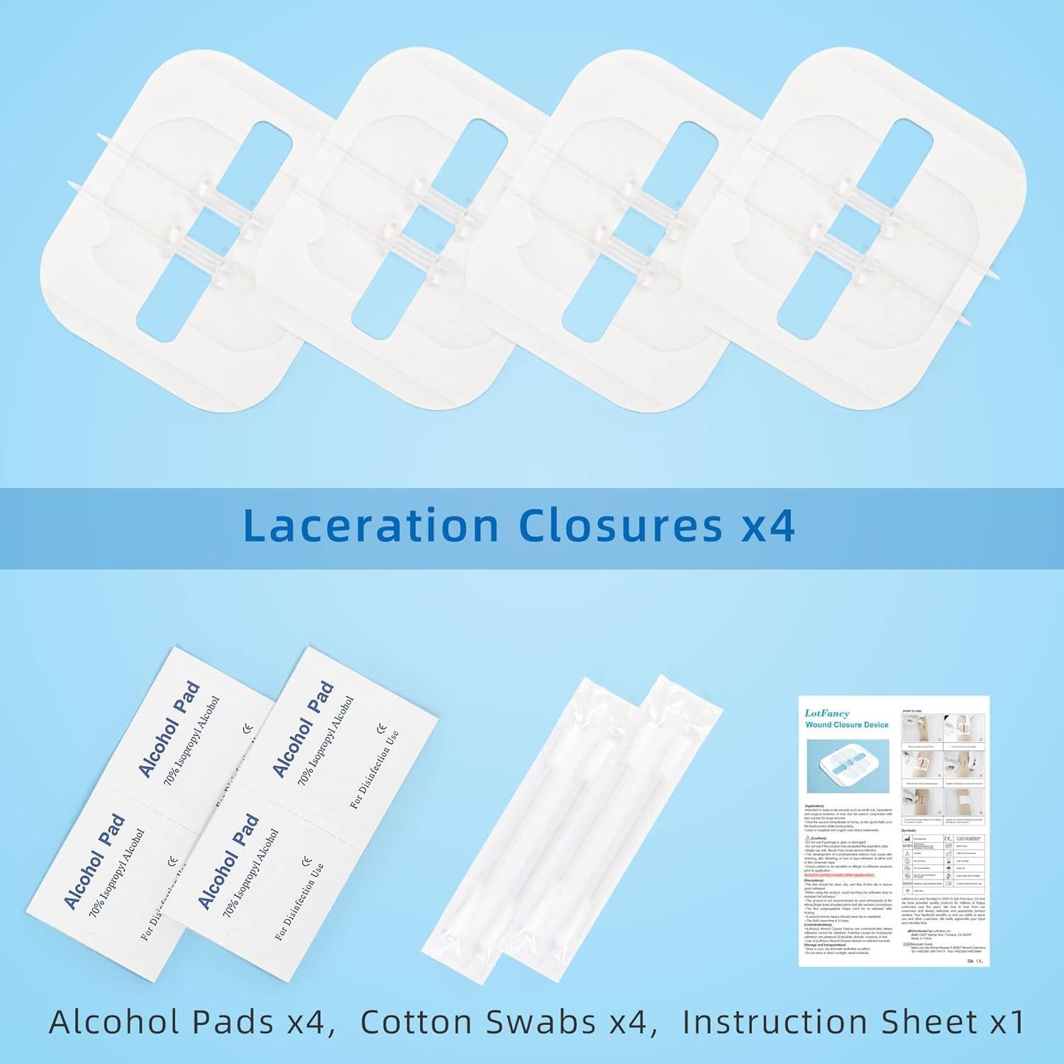 Cierres de Heridas LotFancy 4 Unidades Estériles Primeros Auxilios
