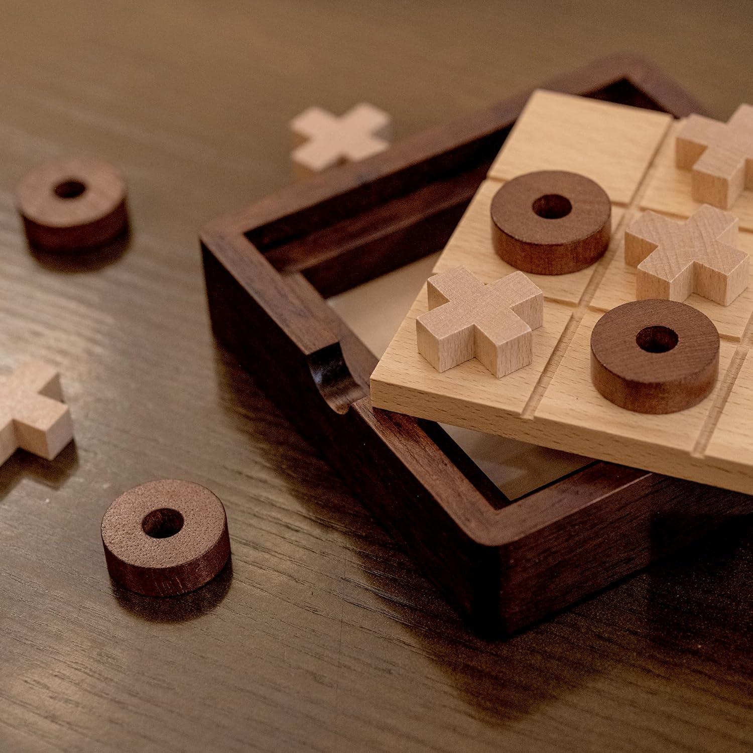 Juego de Tres en Raya de Madera Lingle 13.97 cm para 2 Jugadores