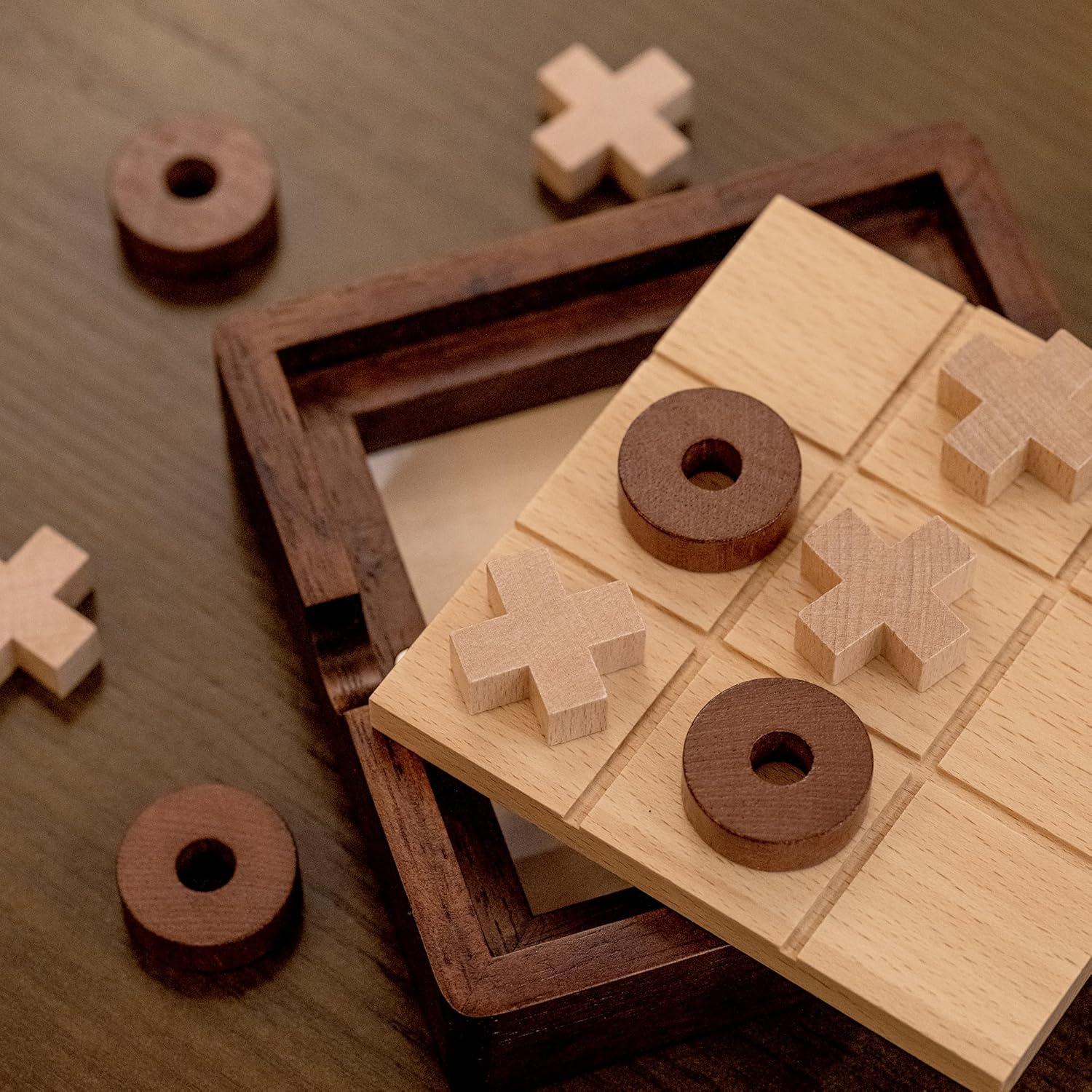 Juego de Tres en Raya de Madera Lingle 13.97 cm para 2 Jugadores