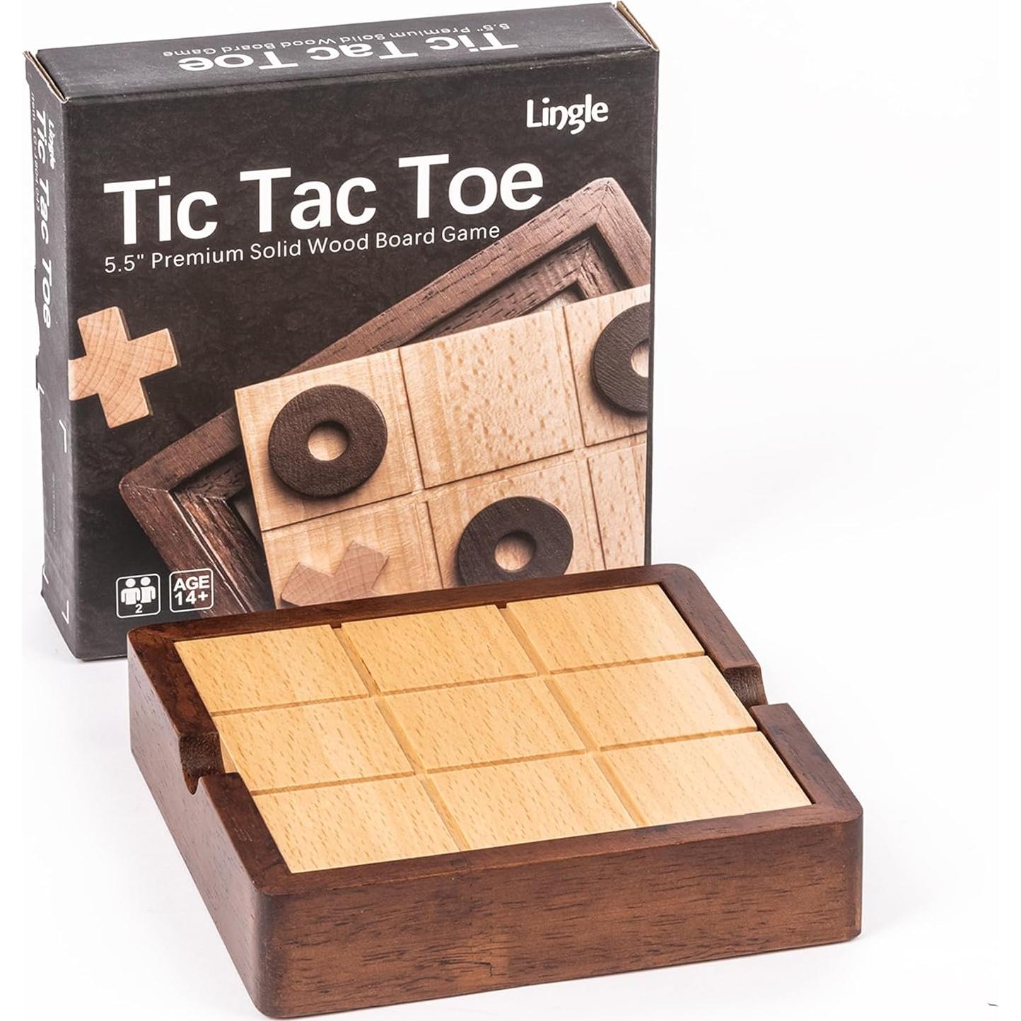 Juego de Tres en Raya de Madera Lingle 13.97 cm para 2 Jugadores