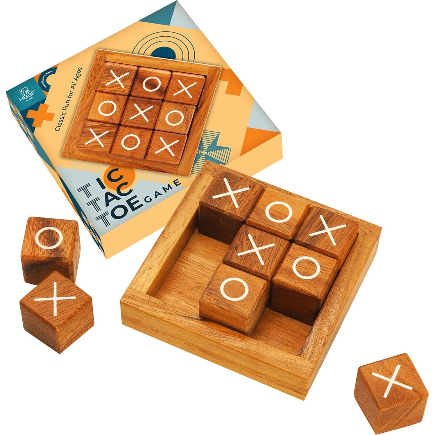 Juego de Tres en Raya BSIRI de Madera 4 Pulgadas y 3D