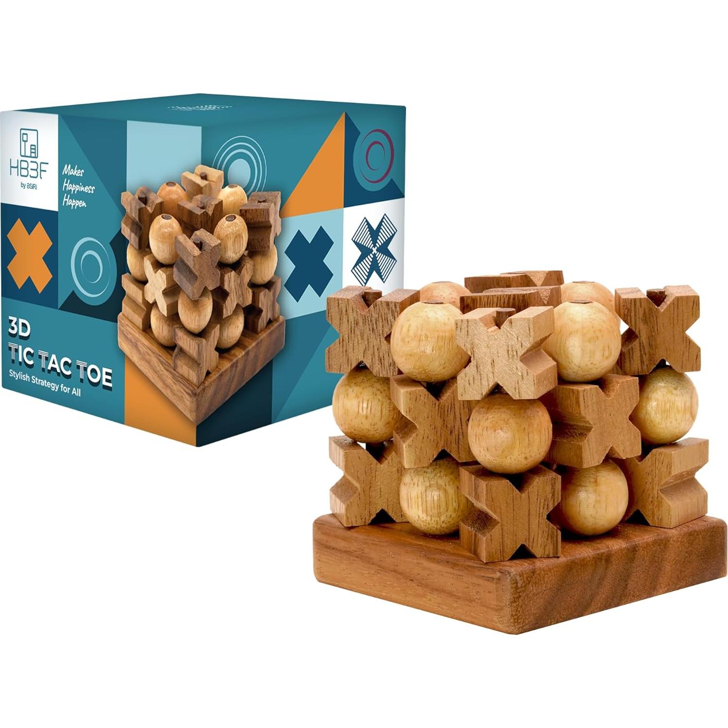 Juego de Tres en Raya BSIRI de Madera 4 Pulgadas y 3D