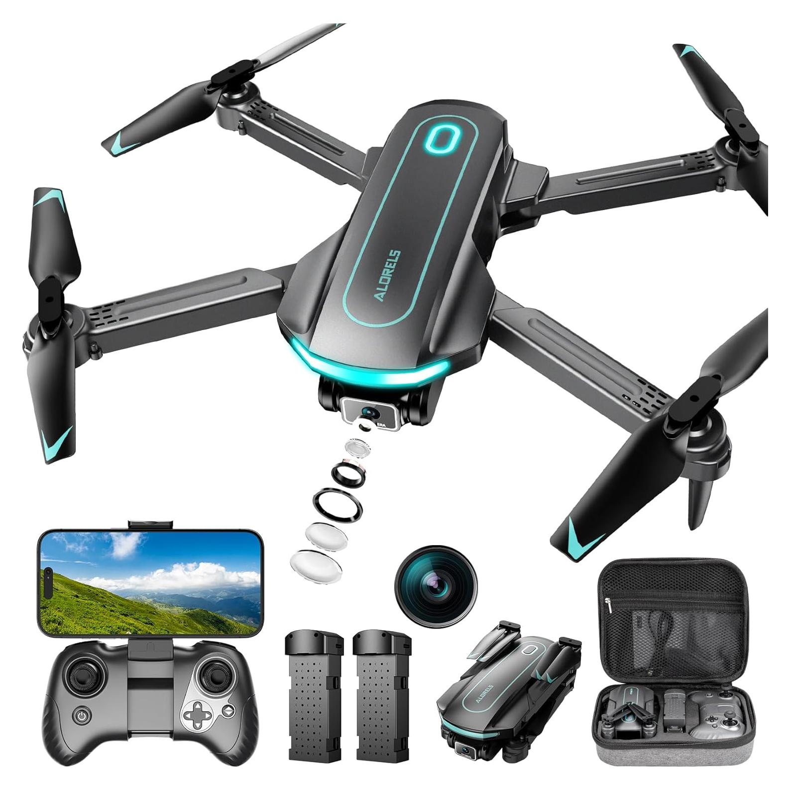 Dron ALORELS Mini Plegable HD 1080P con 2 Baterías