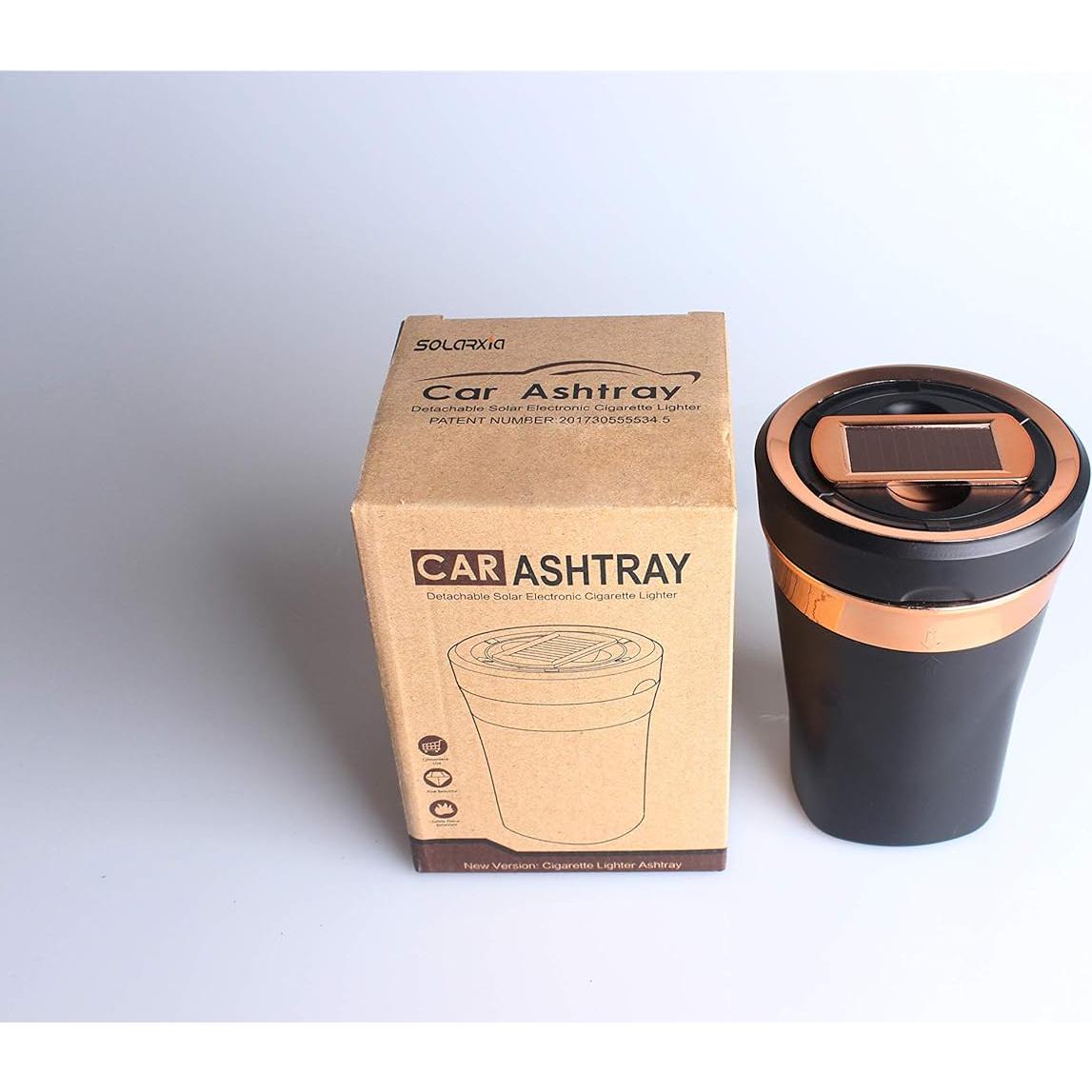 Cenicero Automático Solar USB SOLARXIA con Encendedor LED Azul