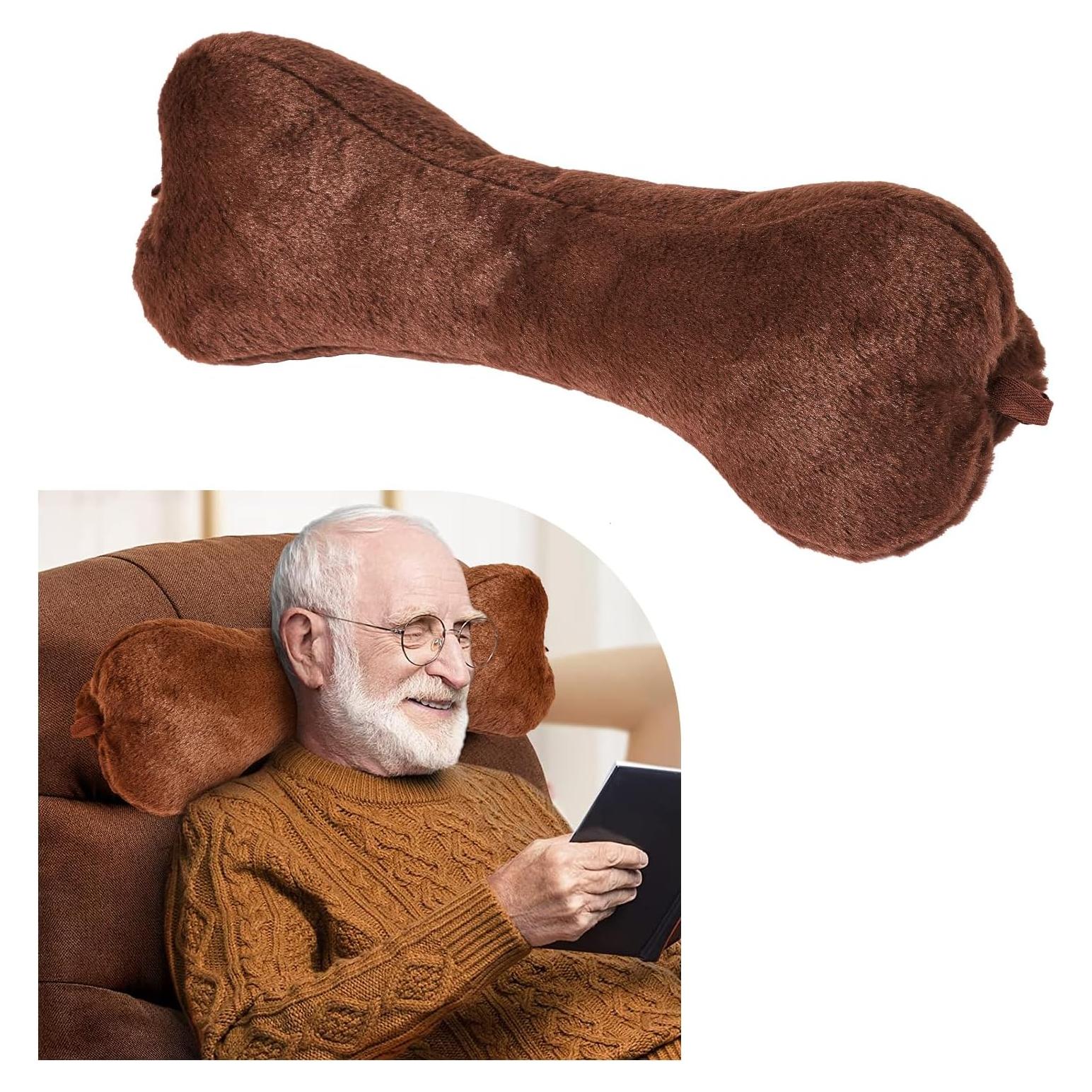 Cojín de Cuello Ajustable VCOMSOFT en Forma de Hueso Marrón