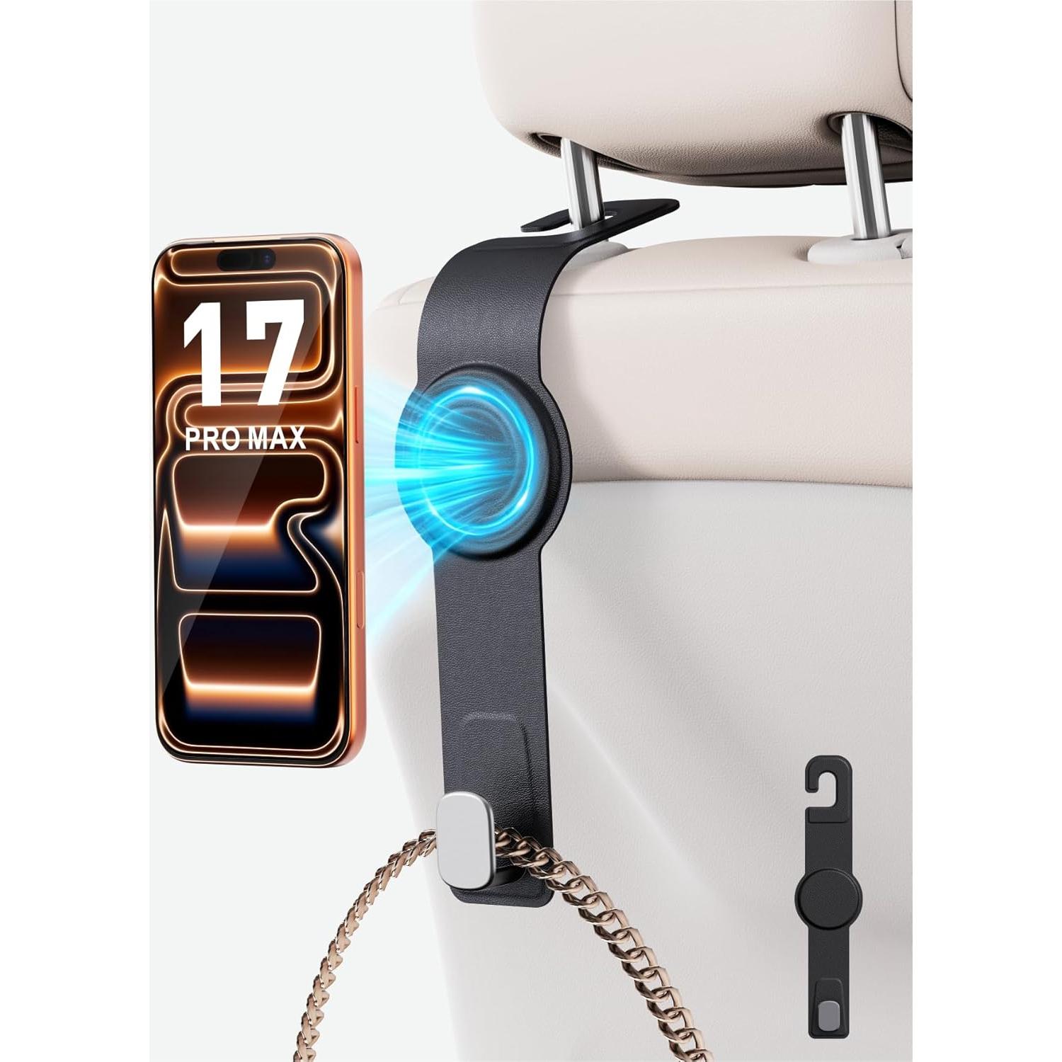 Gancho para Reposacabezas de Coche Ginsungoon 2-en-1 Negro