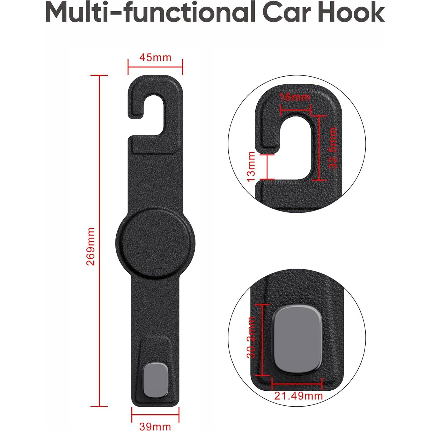 Gancho para Reposacabezas de Coche Ginsungoon 2-en-1 Negro