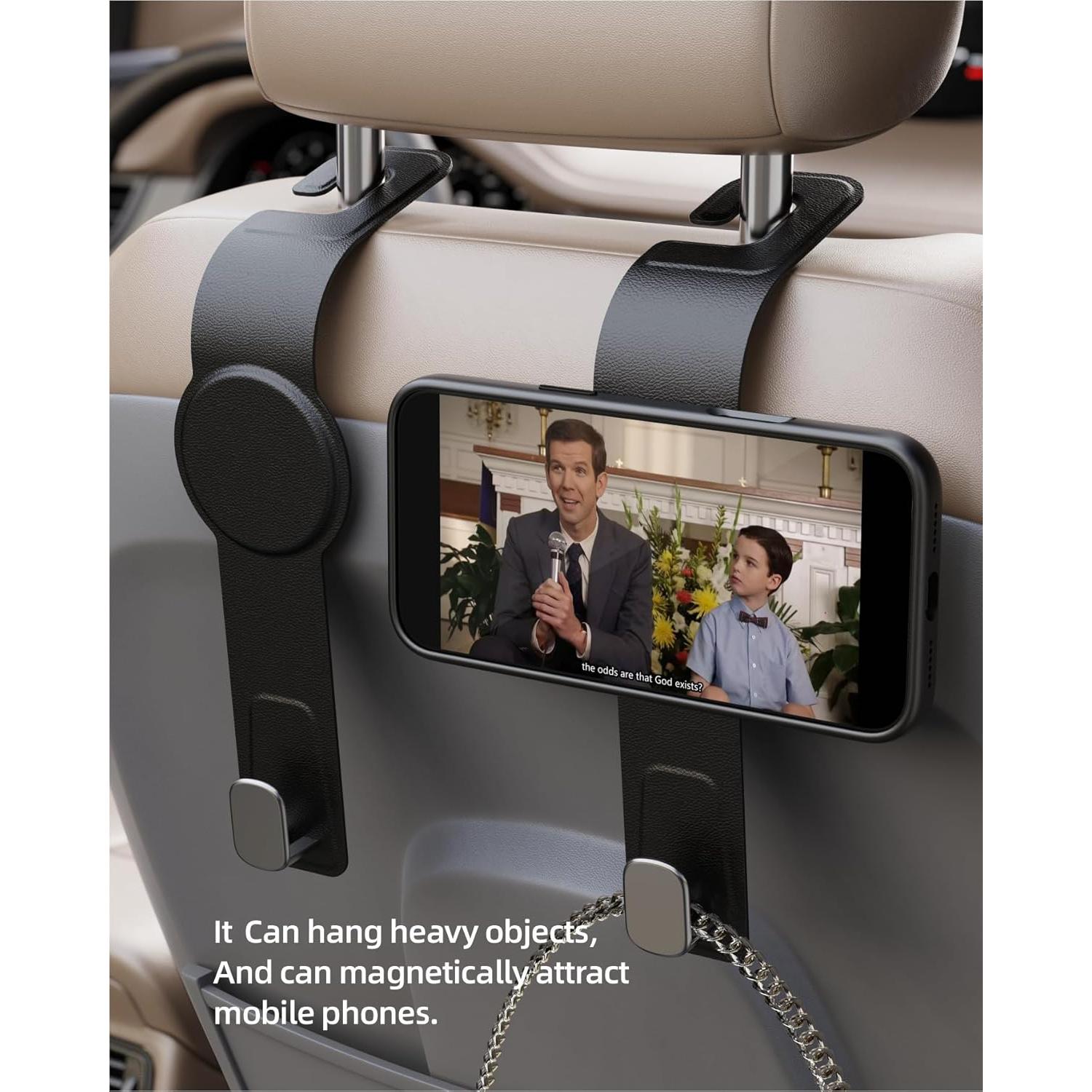 Gancho para Reposacabezas de Coche Ginsungoon 2-en-1 Negro