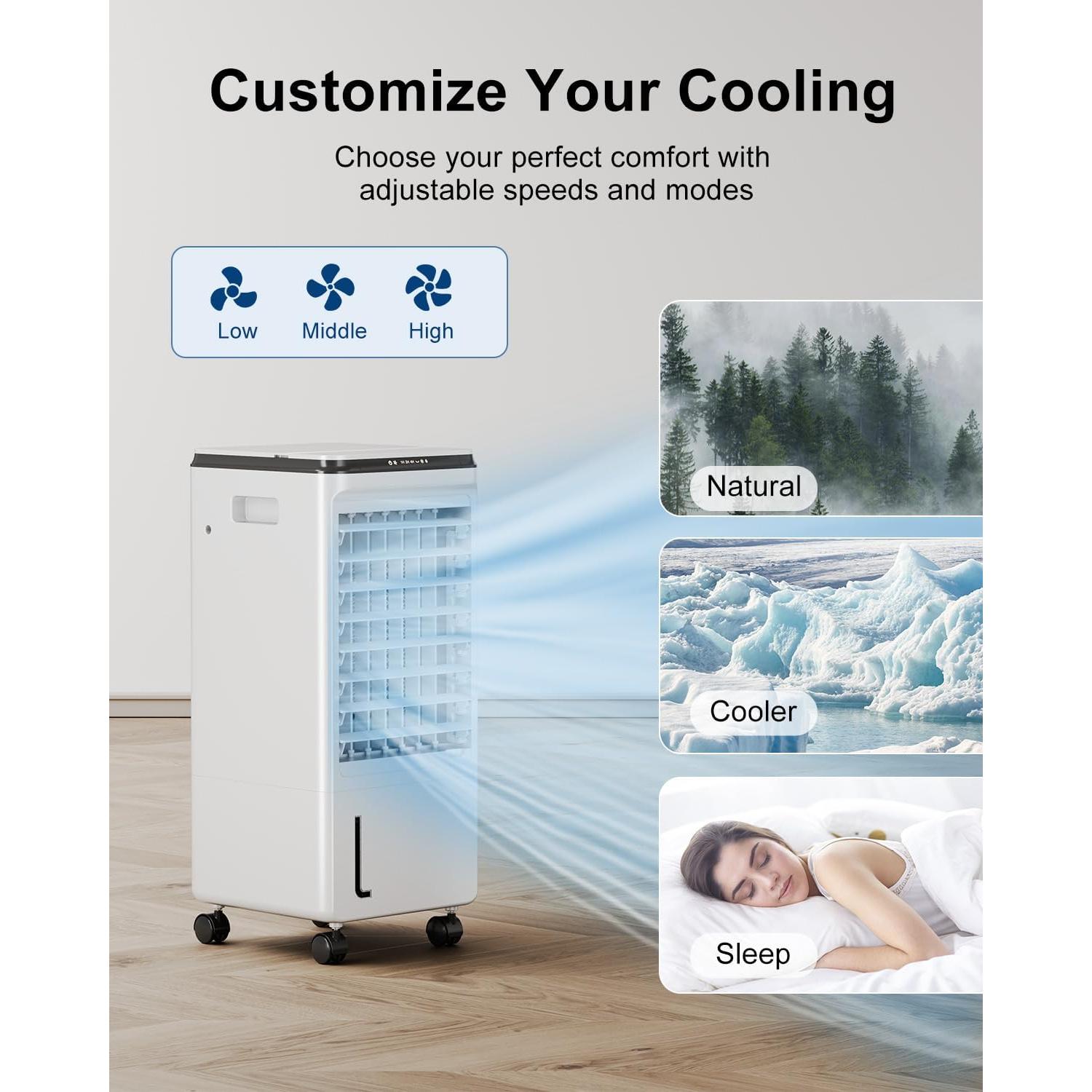 Acondicionador de Aire Portátil ZENGALEFLOW 3 Velocidades 7L