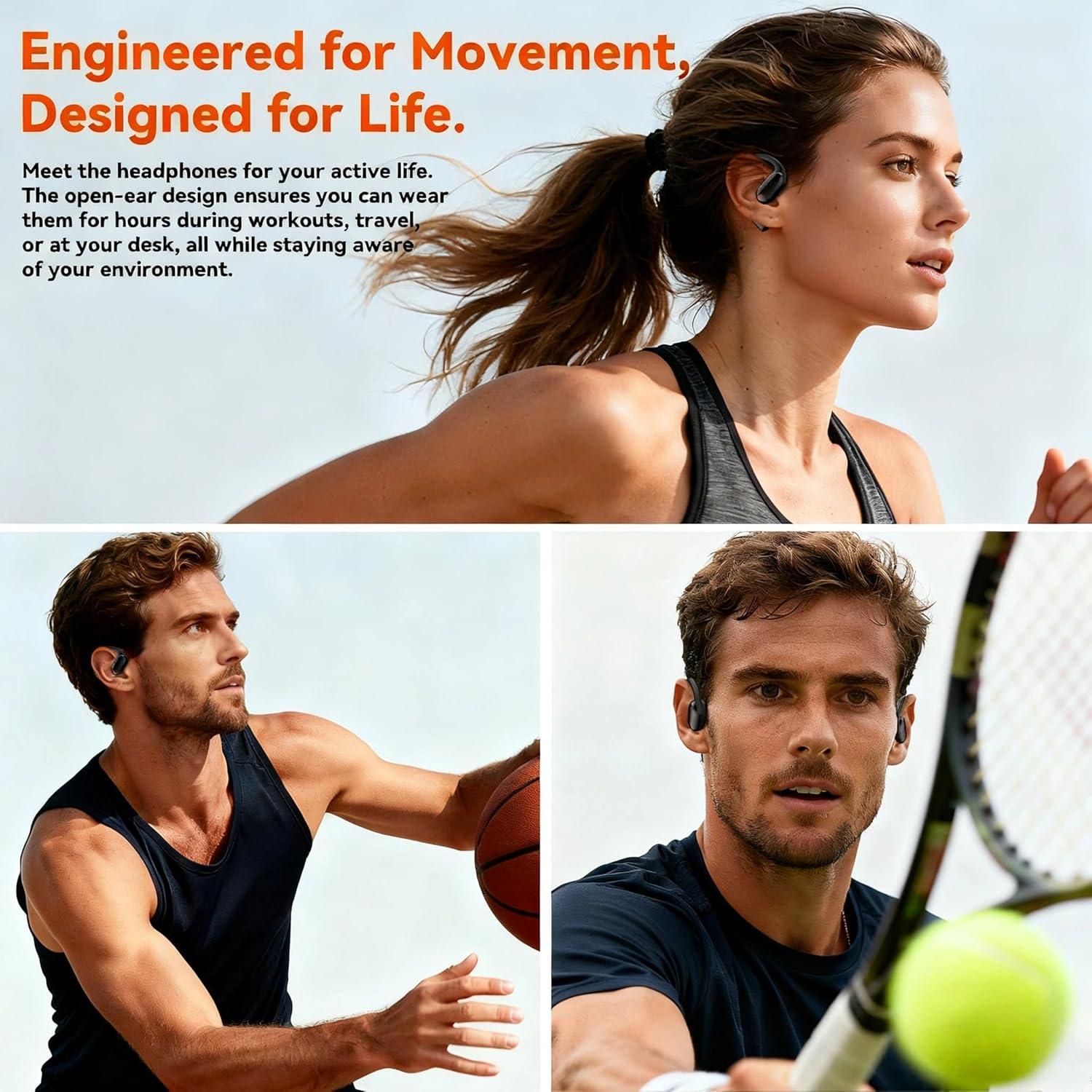 Auriculares Inalámbricos KOPIDOE B20 Conducción Ósea Bluetooth 5.4