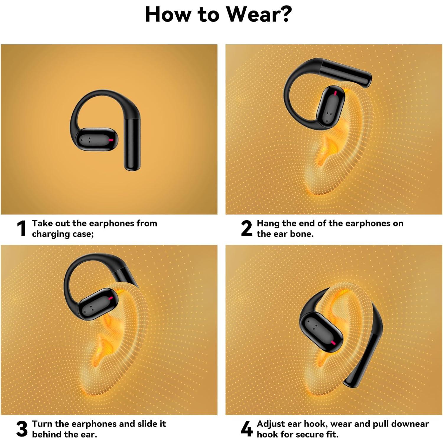 Auriculares Inalámbricos KOPIDOE B20 Conducción Ósea Bluetooth 5.4