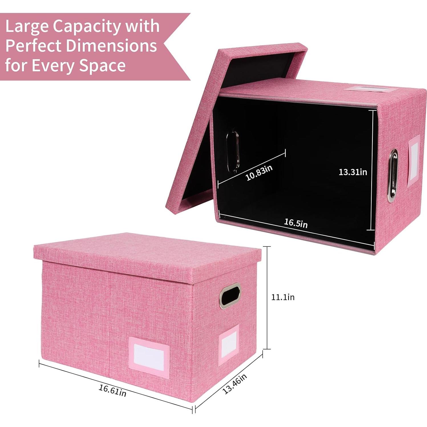 Caja Organizadora de Archivos Plegable Rosa Tcbelosion 34.89L