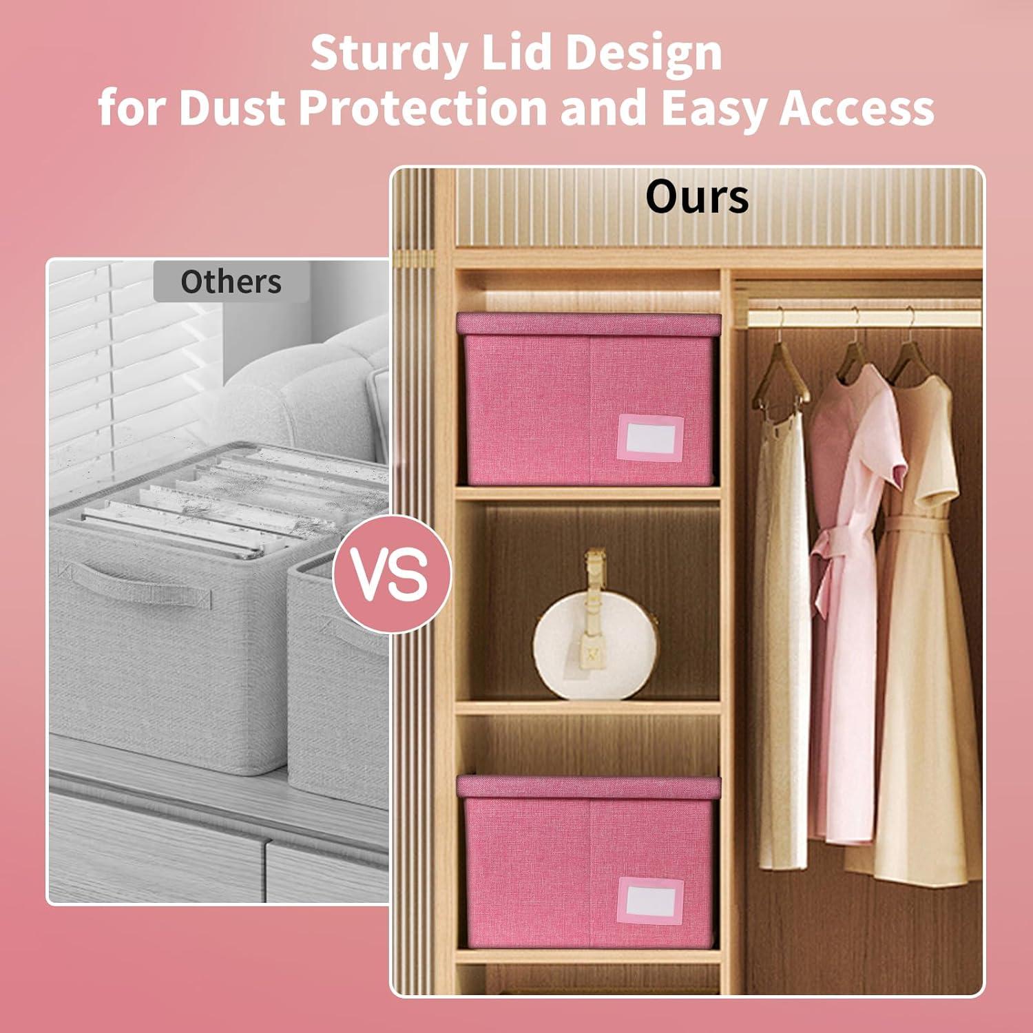 Caja Organizadora de Archivos Plegable Rosa Tcbelosion 34.89L