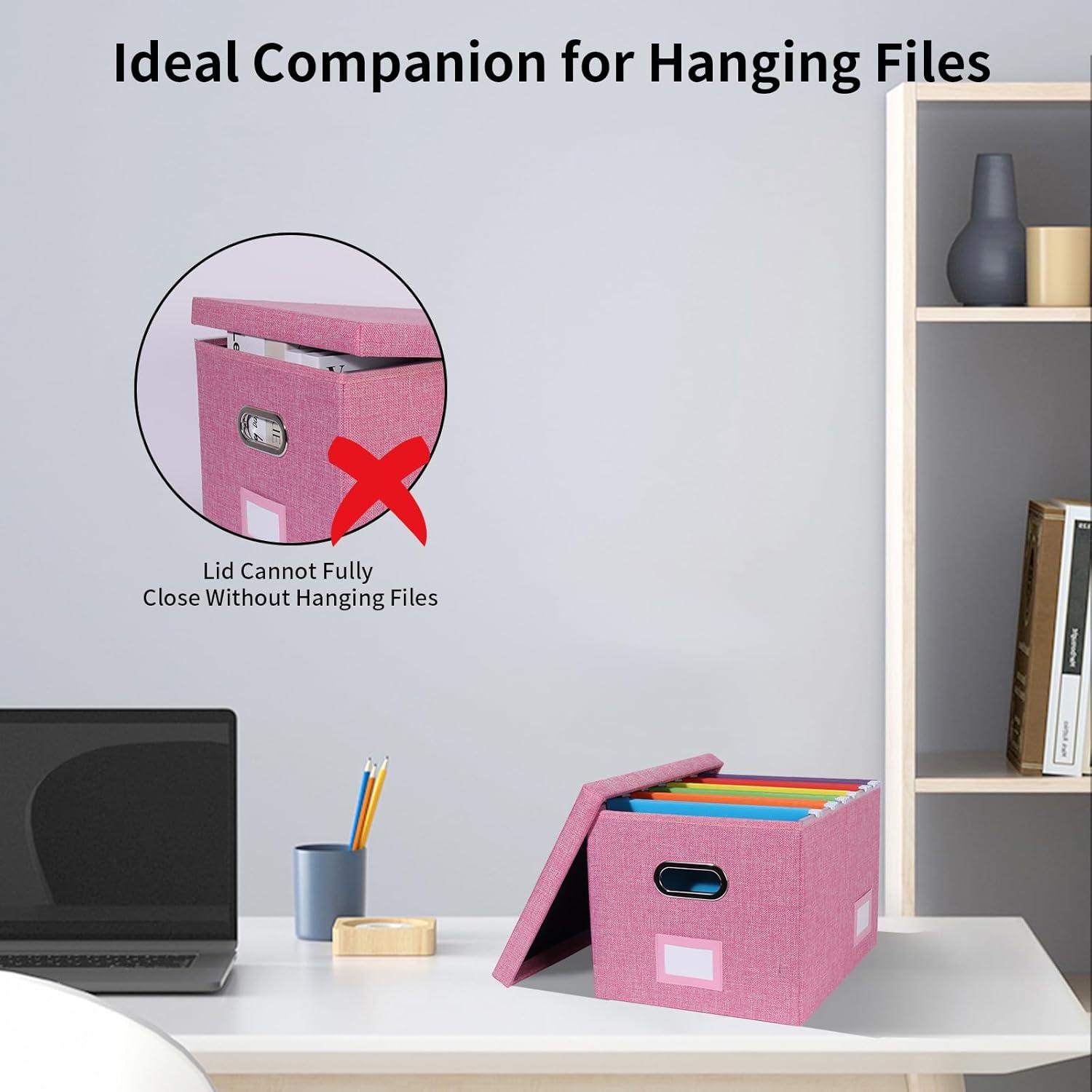 Caja Organizadora de Archivos Plegable Rosa Tcbelosion 34.89L