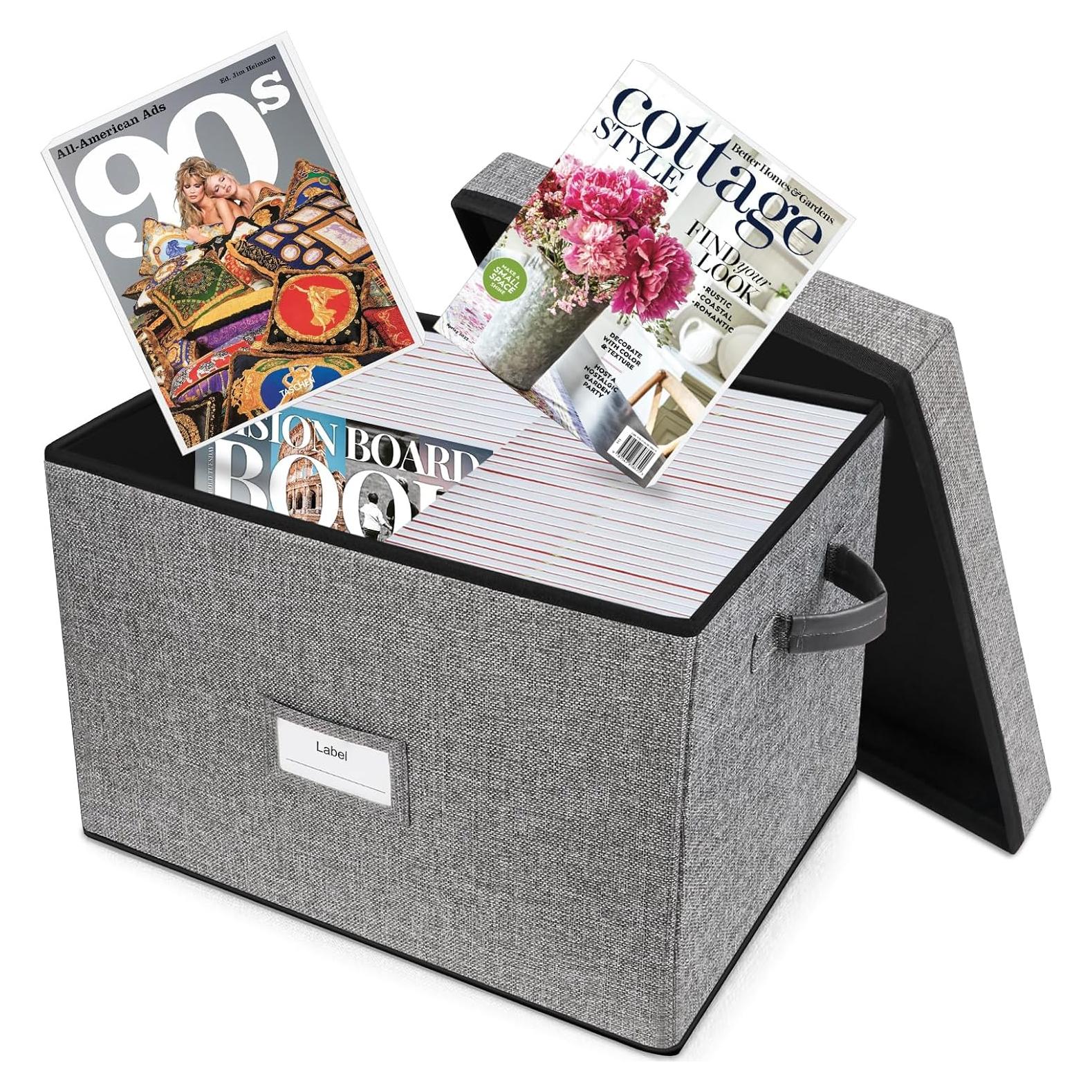 Caja de Almacenamiento de Revistas Lukeline 43x33x33 cm Plegable