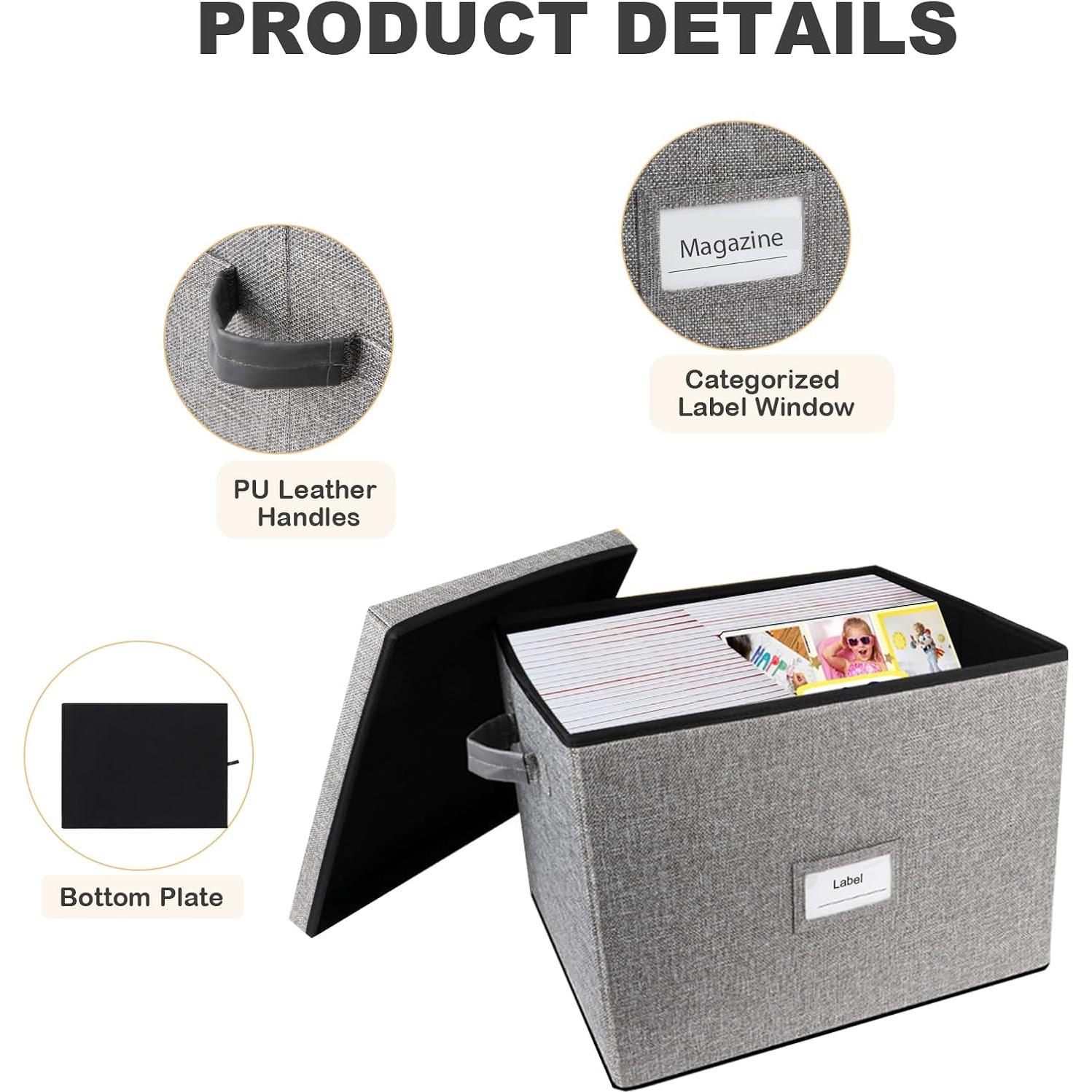 Caja de Almacenamiento de Revistas Lukeline 43x33x33 cm Plegable