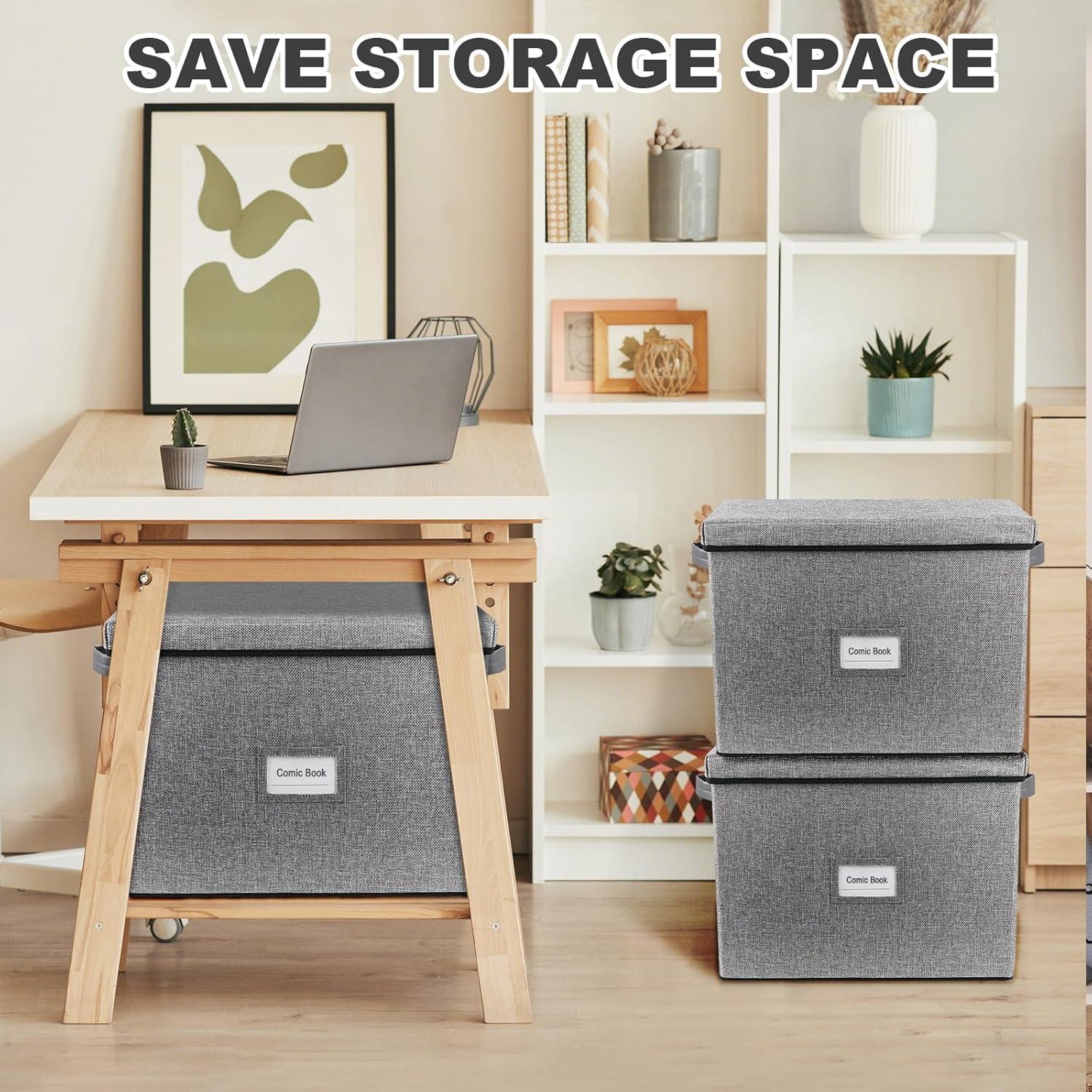 Caja de Almacenamiento de Revistas Lukeline 43x33x33 cm Plegable