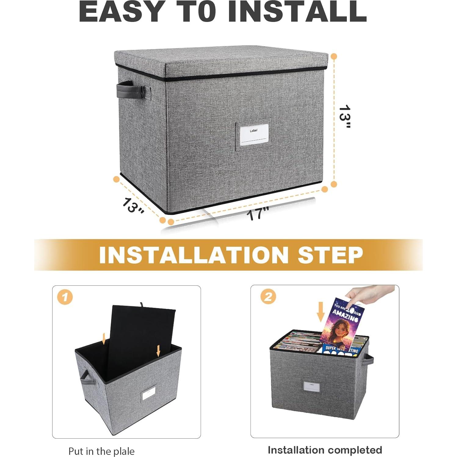 Caja de Almacenamiento de Revistas Lukeline 43x33x33 cm Plegable