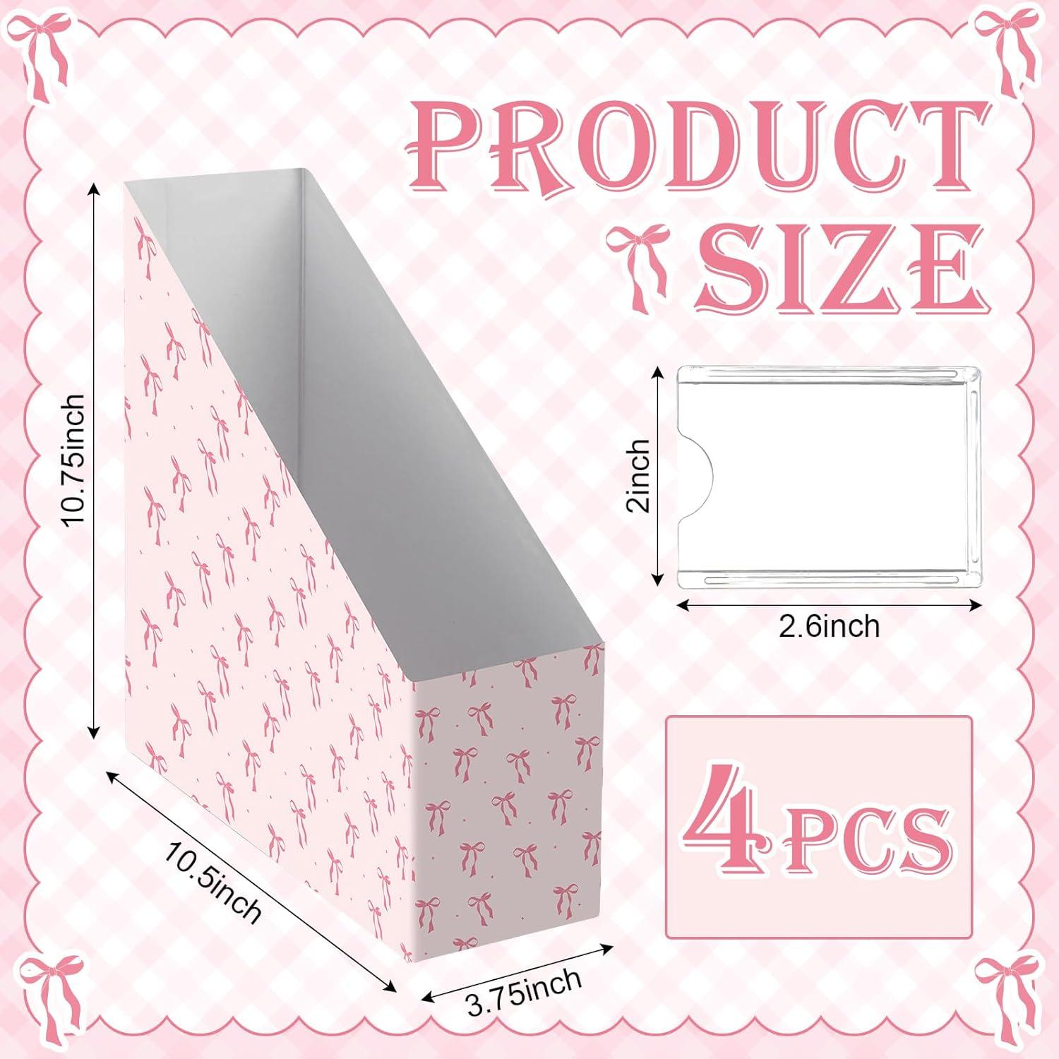 Juego de 4 Soportes de Revistas Plegables Rosa AmazingSpark