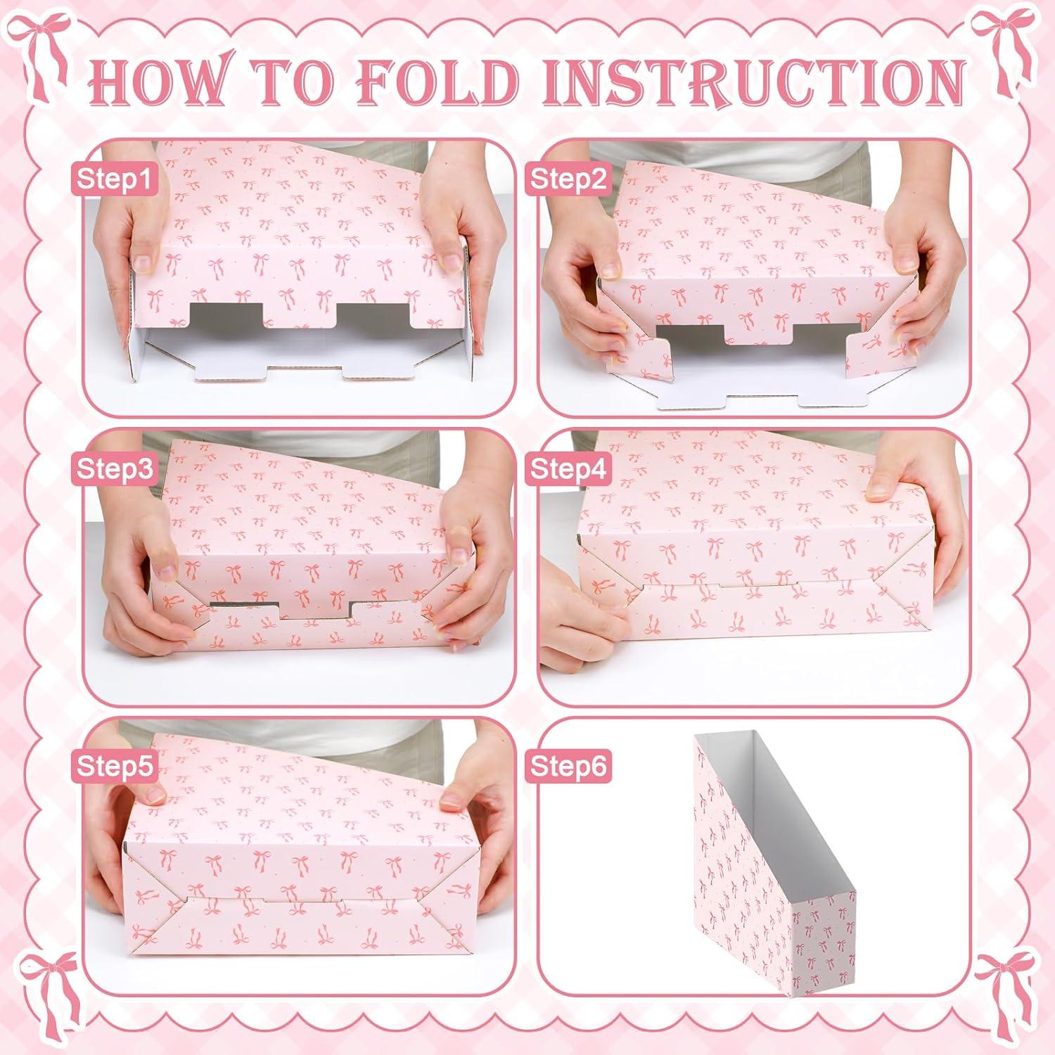 Juego de 4 Soportes de Revistas Plegables Rosa AmazingSpark