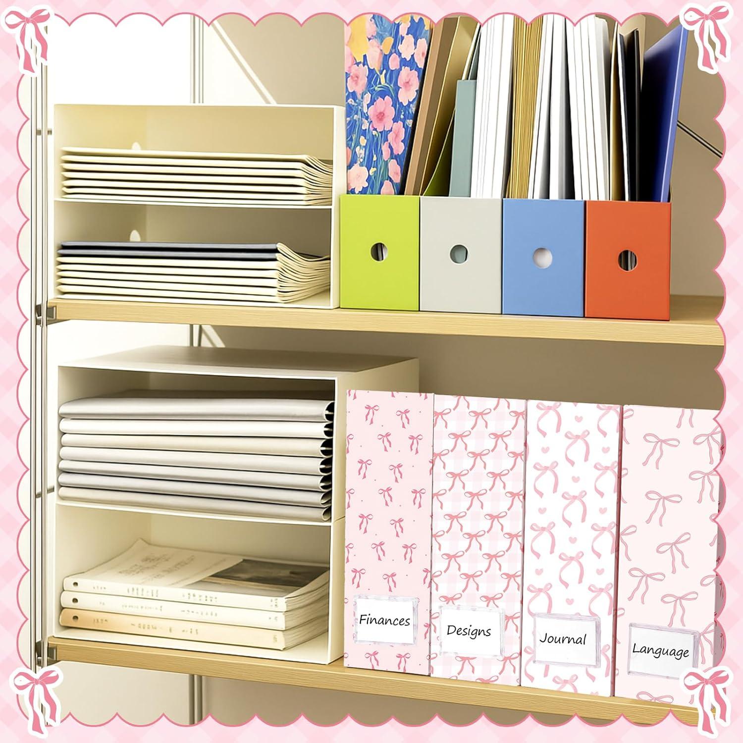 Juego de 4 Soportes de Revistas Plegables Rosa AmazingSpark