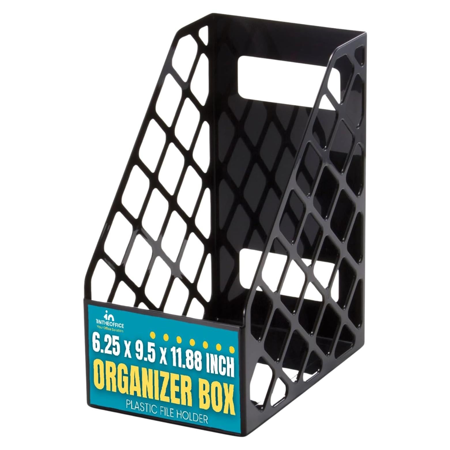 Soporte para Revistas 1EnLaOficina Plástico Negro 24x15x30 cm