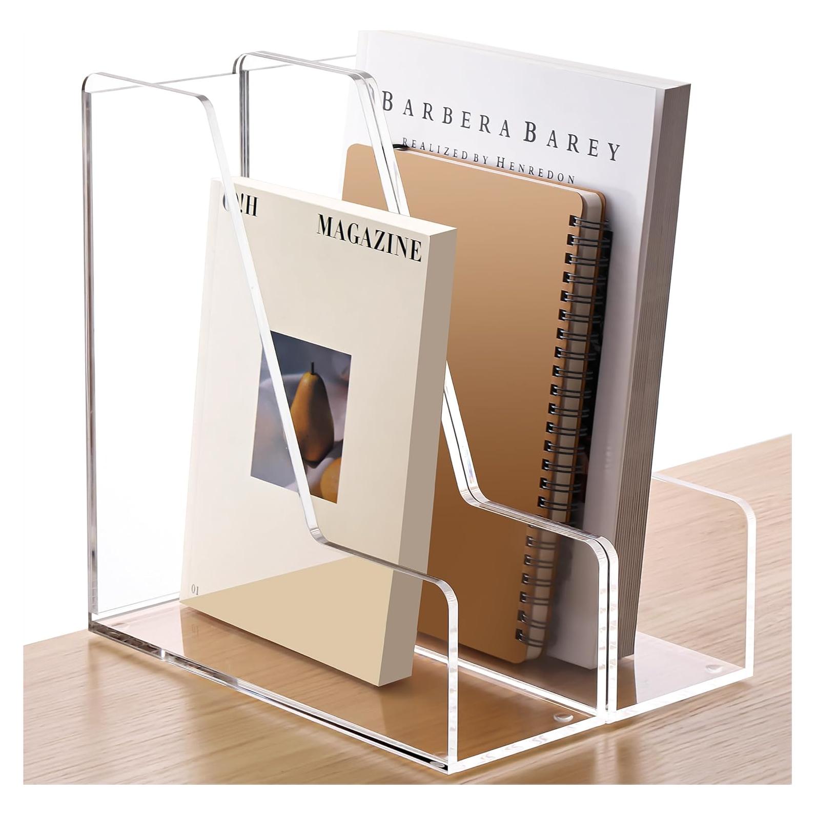 Soporte de Revistas Acrílico YUXUN 2 Paquete A4 Transparente