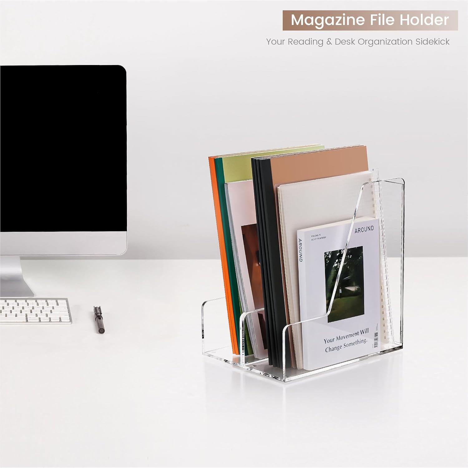 Soporte de Revistas Acrílico YUXUN 2 Paquete A4 Transparente