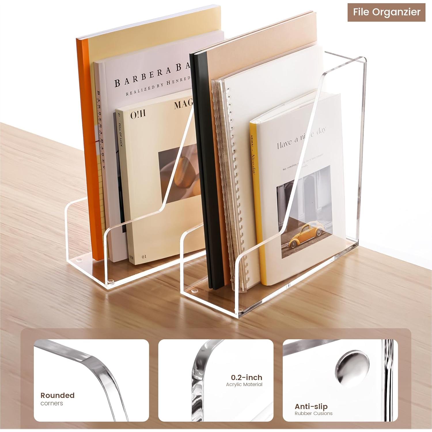 Soporte de Revistas Acrílico YUXUN 2 Paquete A4 Transparente