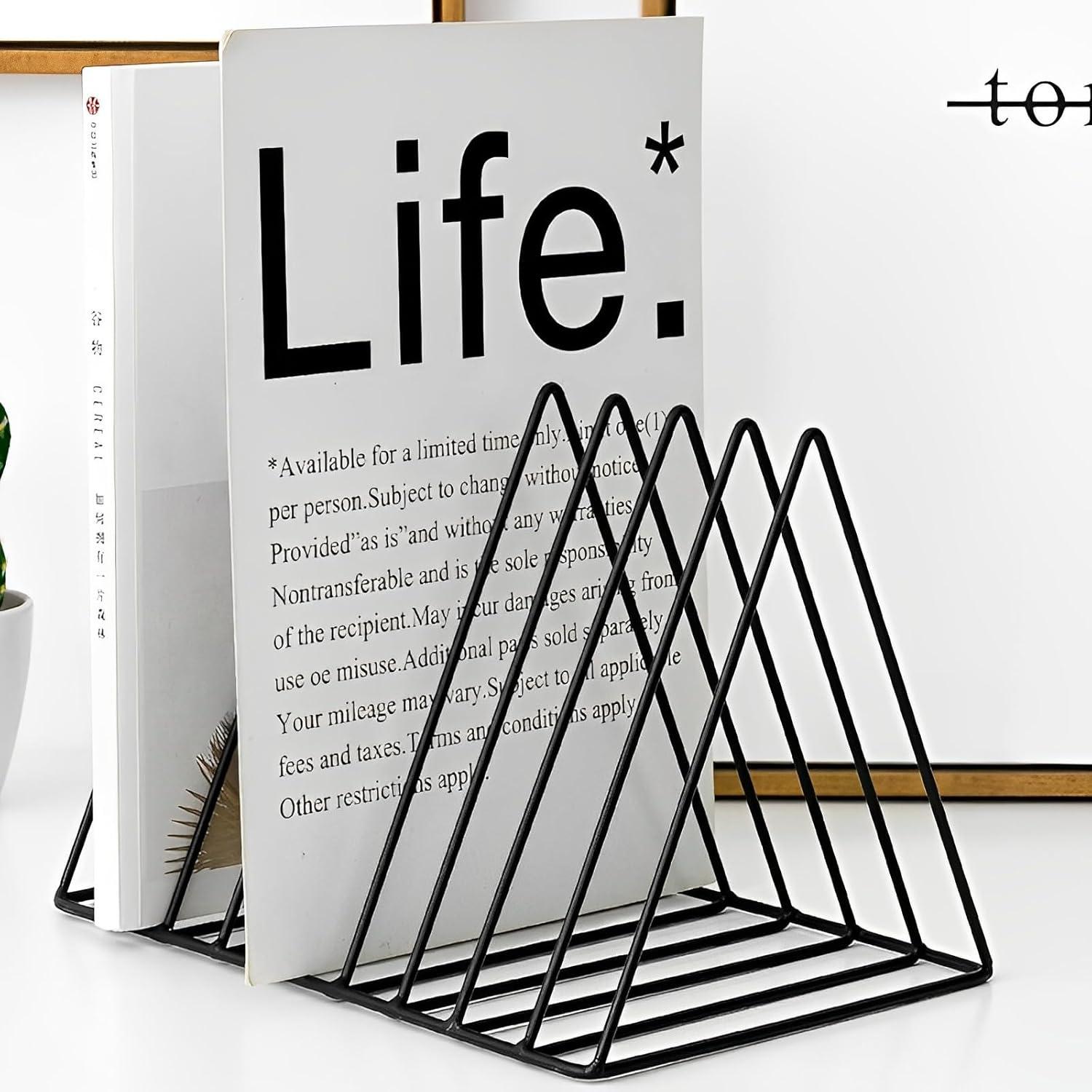 Sooyee Organizador de Revistas Triangular 9 Compartimentos Negro