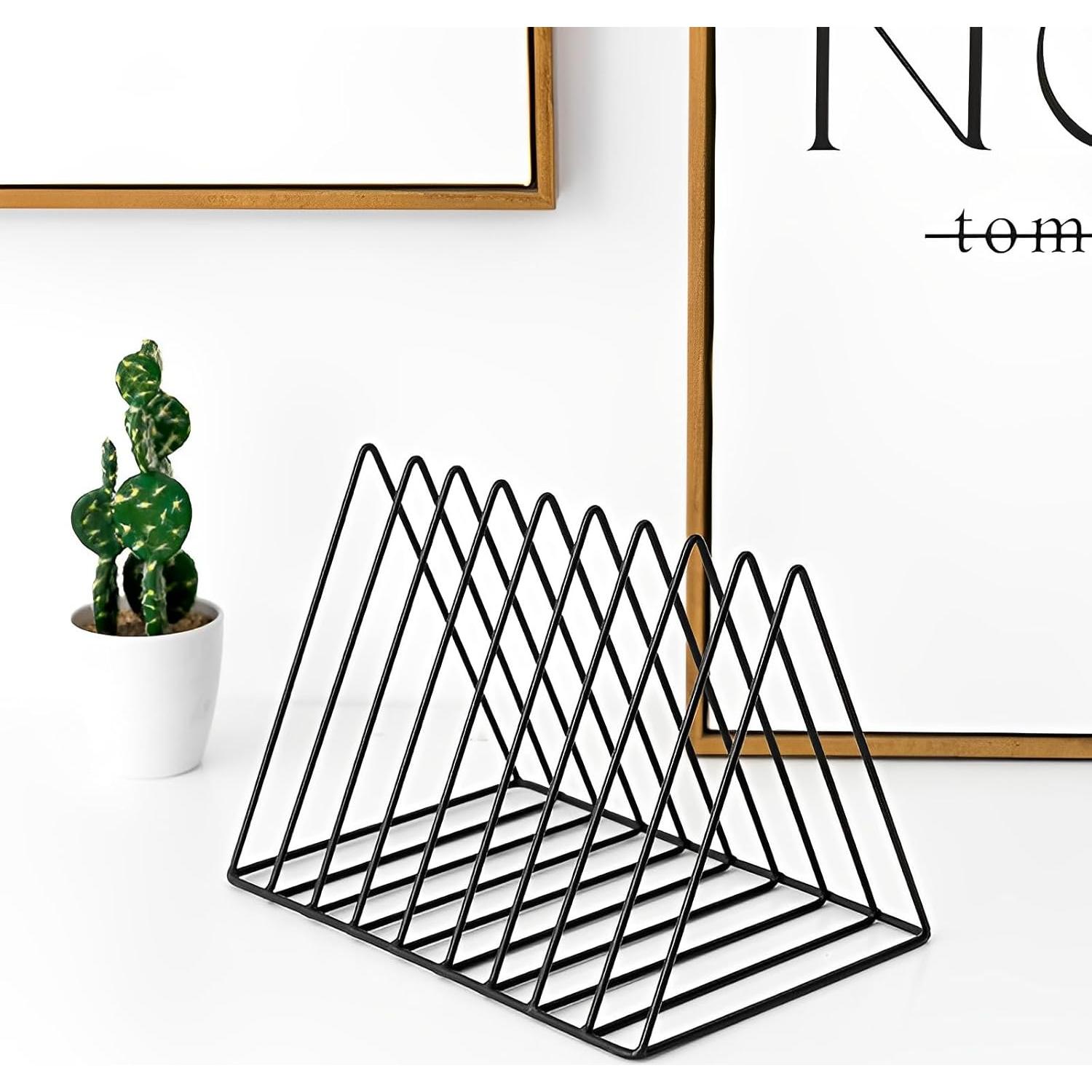 Sooyee Organizador de Revistas Triangular 9 Compartimentos Negro