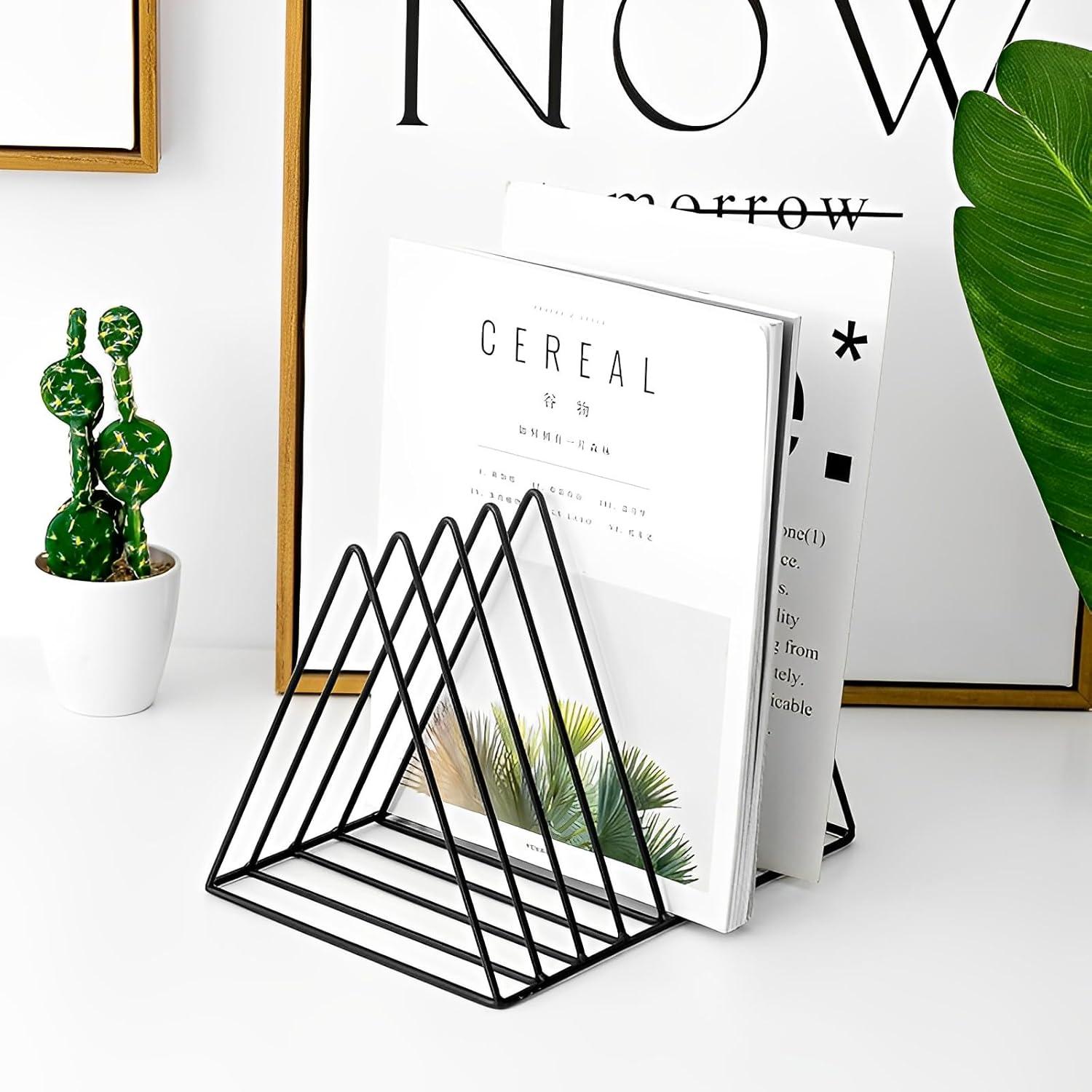 Sooyee Organizador de Revistas Triangular 9 Compartimentos Negro