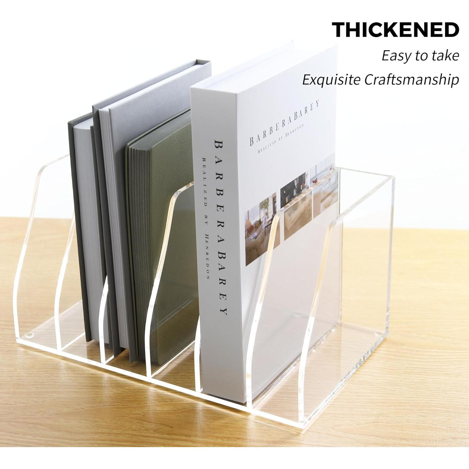 Soporte de Revistas Acrílico AIMOLLY 6 Compartimentos 30x18x16cm