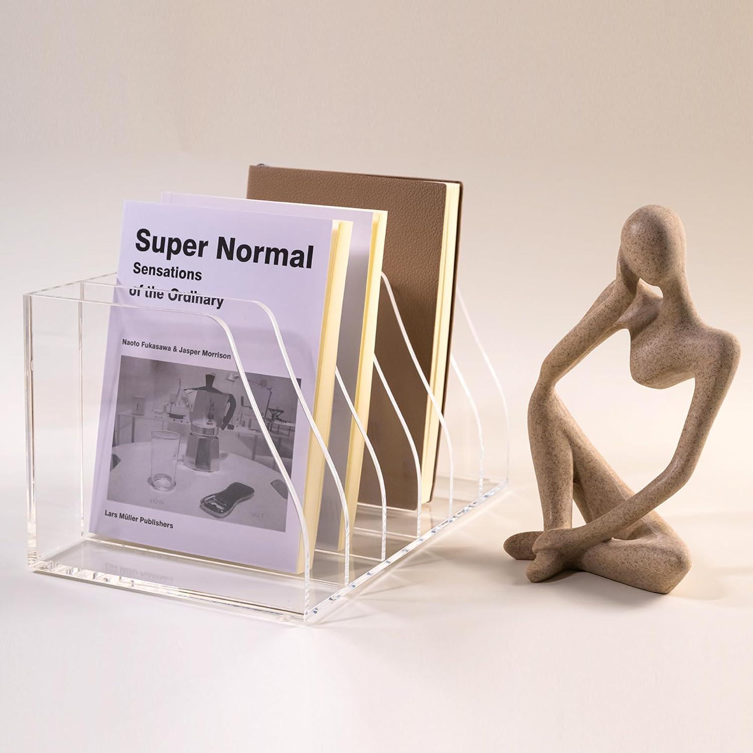 Soporte de Revistas Acrílico AIMOLLY 6 Compartimentos 30x18x16cm