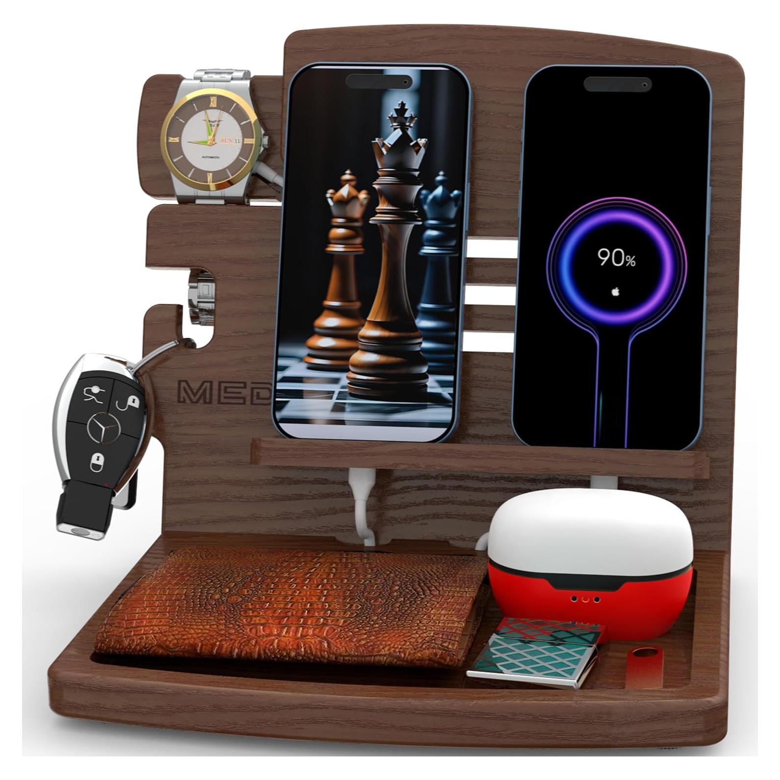 Estación de Acoplamiento de Madera MED-1W - Organizador de Escritorio