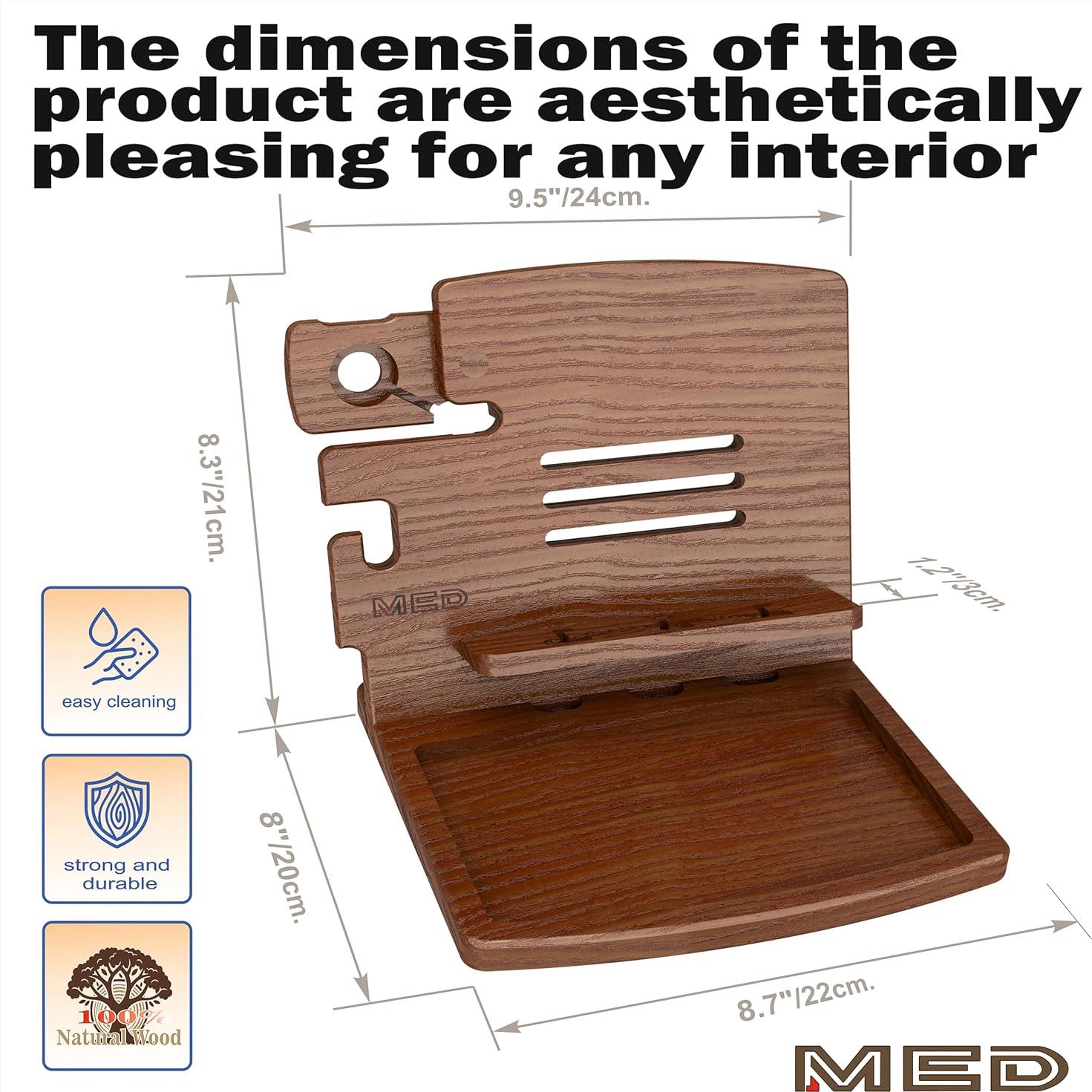 Estación de Acoplamiento de Madera MED-1W - Organizador de Escritorio