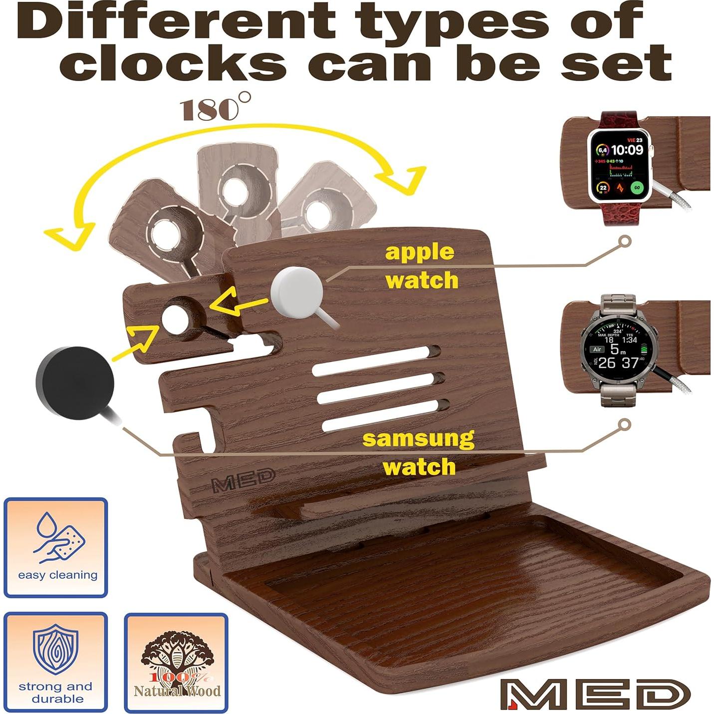 Estación de Acoplamiento de Madera MED-1W - Organizador de Escritorio